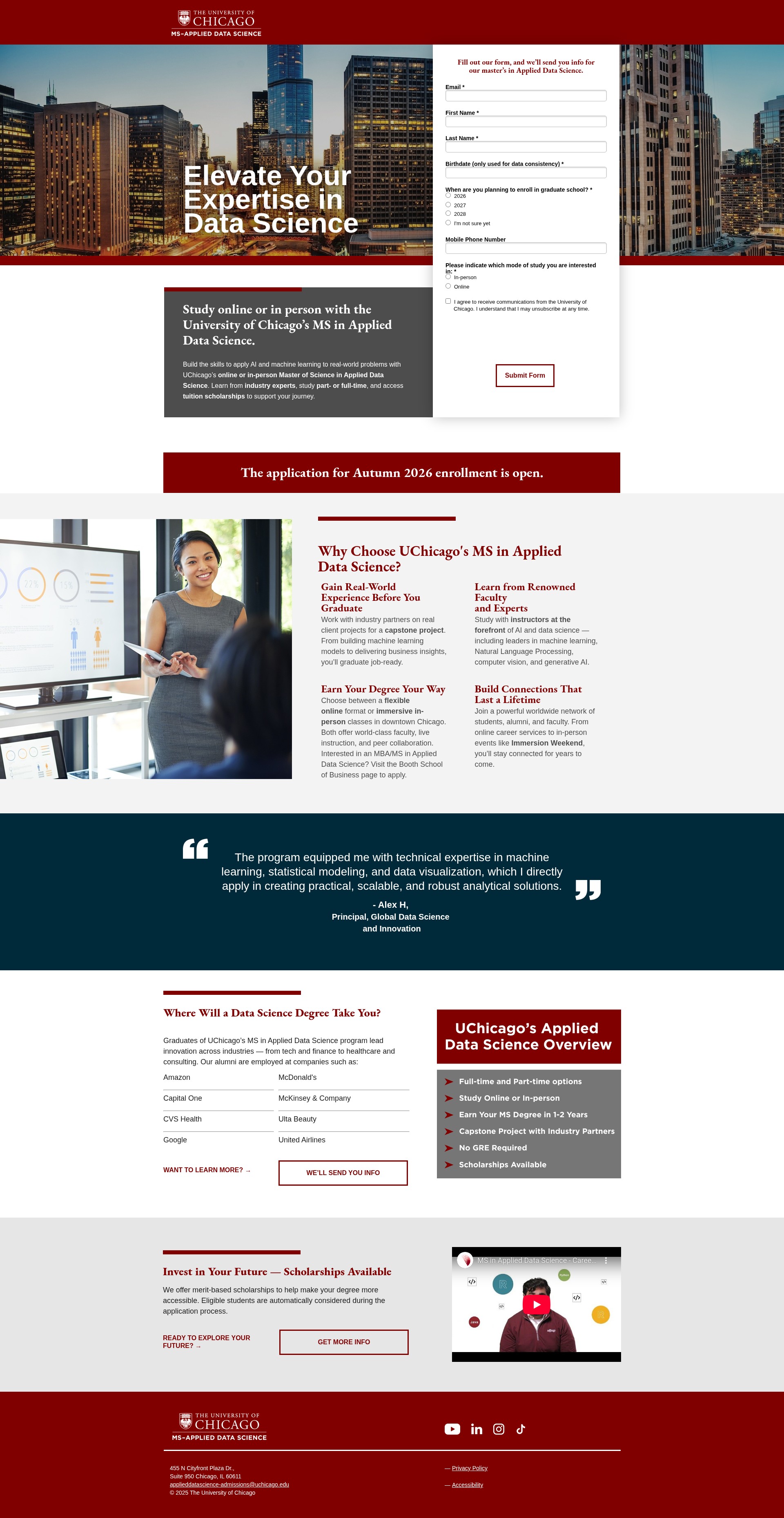 Screenshot of ms-ads.datascience.uchicago.edu