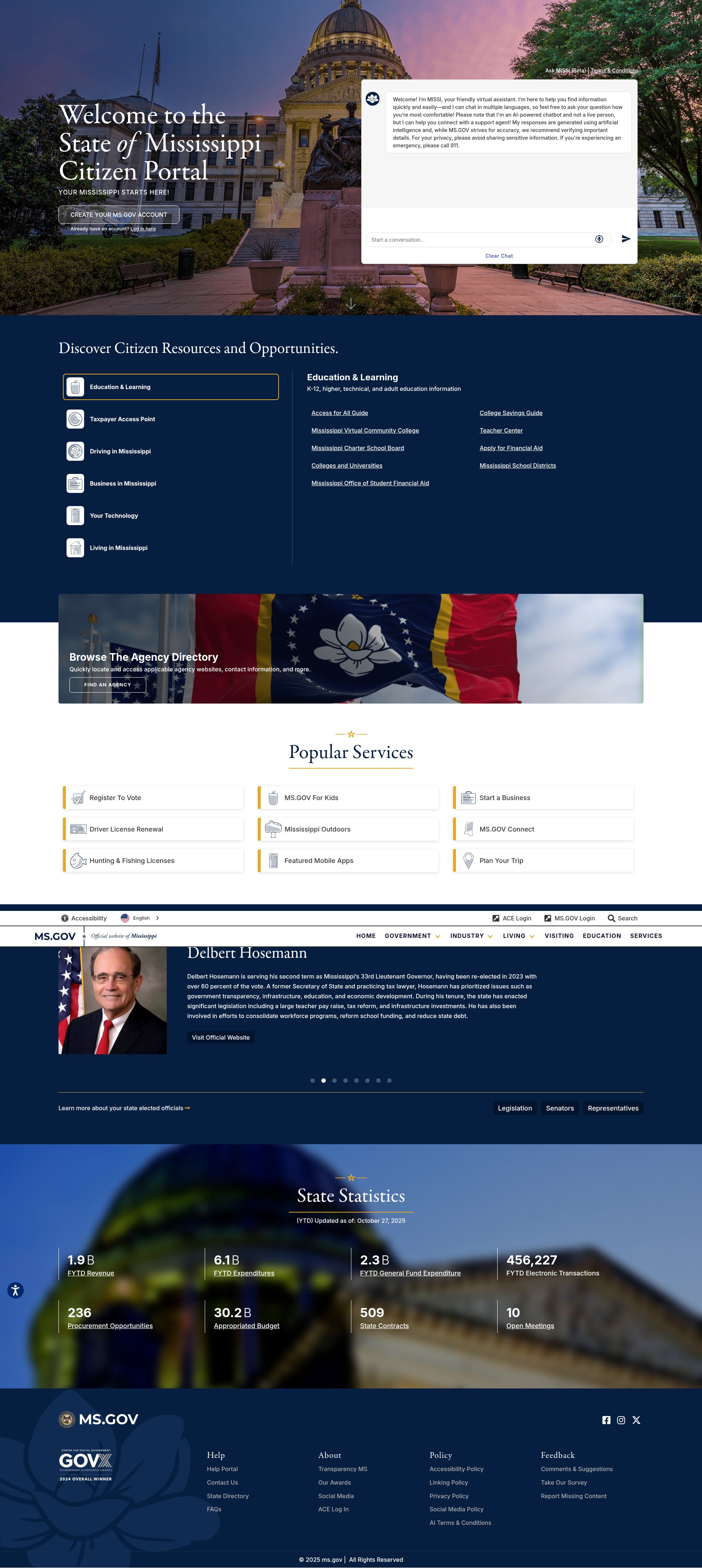 Screenshot of ms.gov