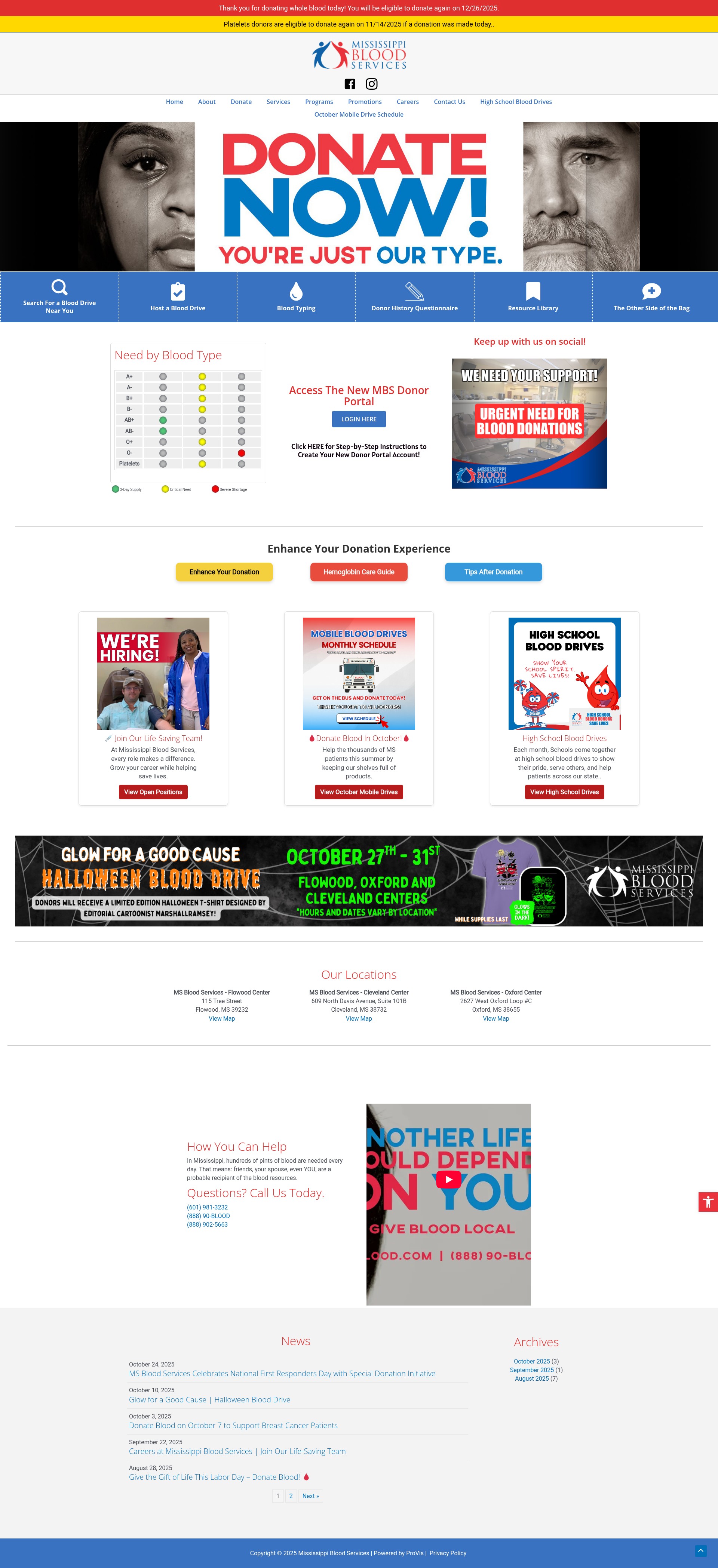 Screenshot of msblood.com