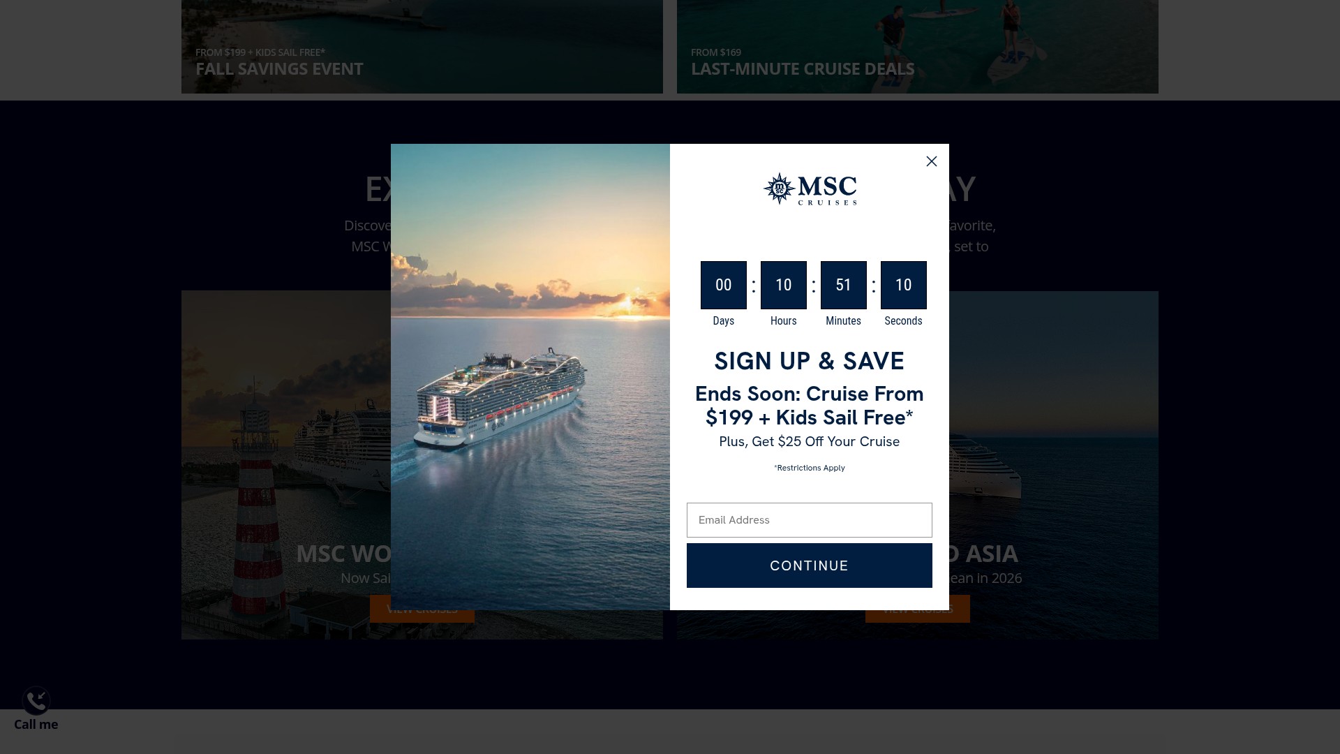 Screenshot of msccruisesusa.com