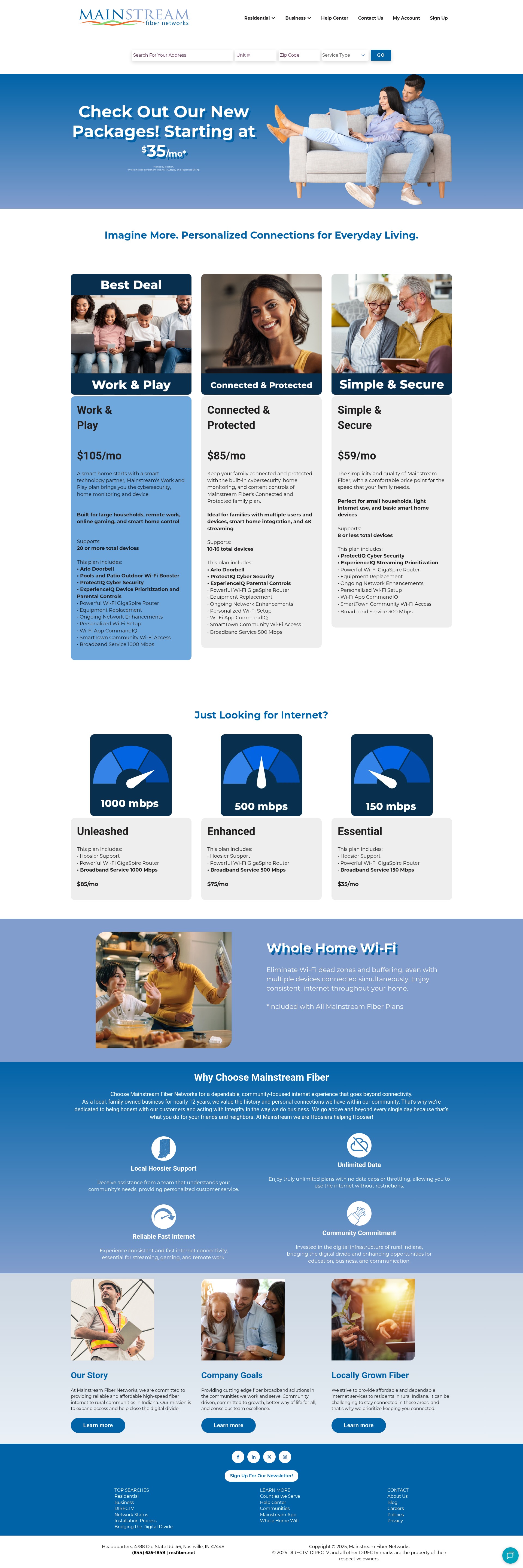 Screenshot of msfiber.net