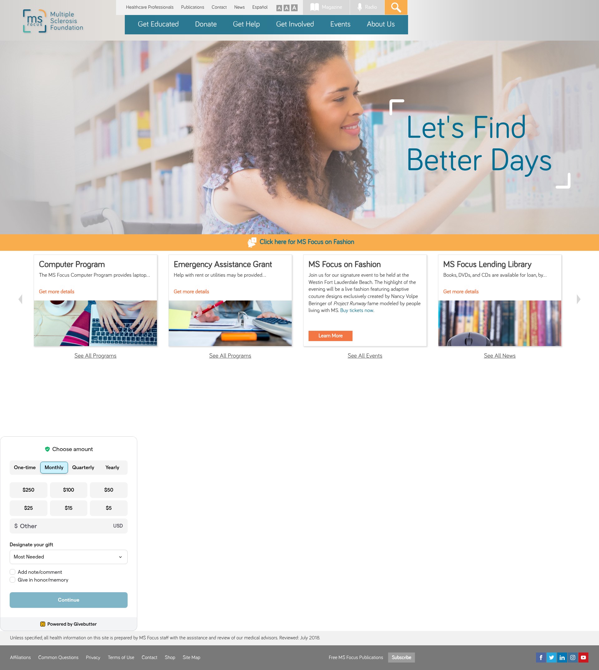 Screenshot of msfocus.org
