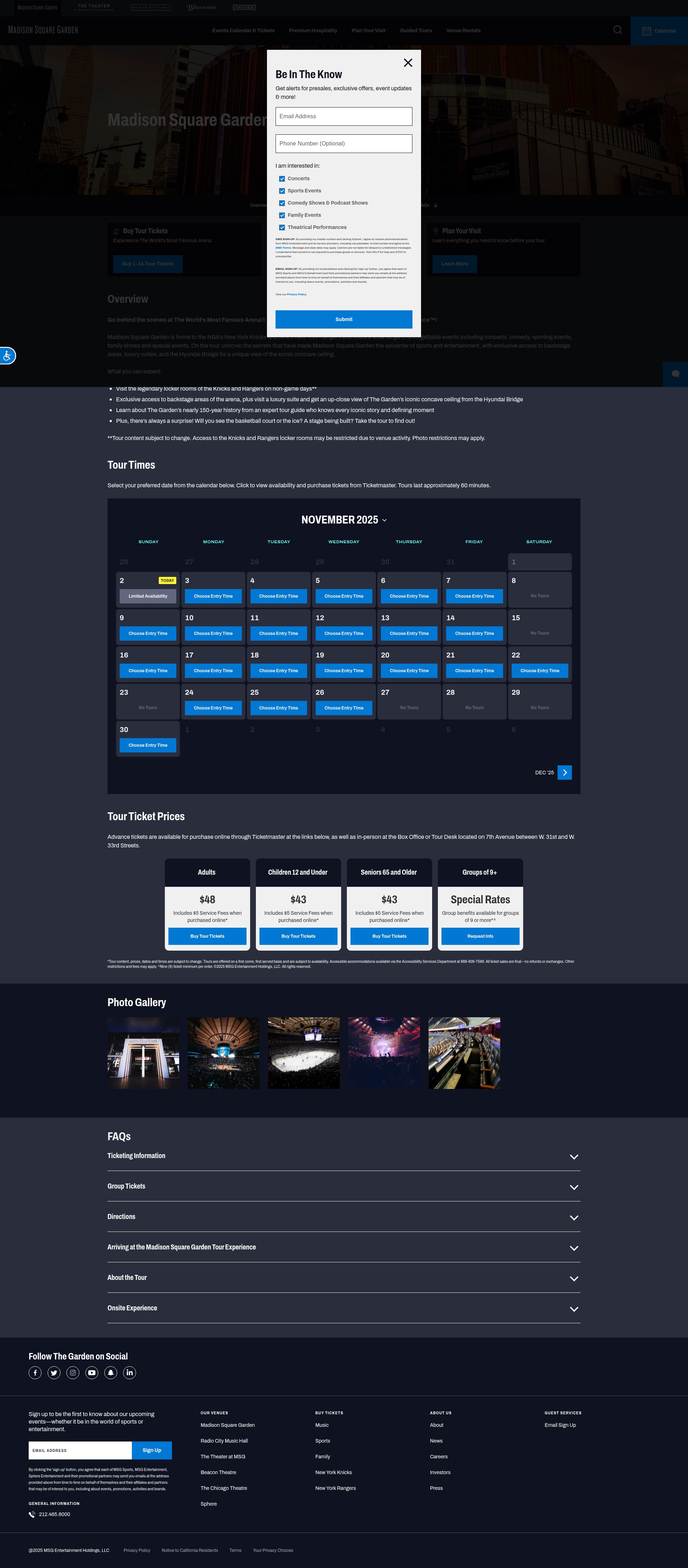 Screenshot of msg.com