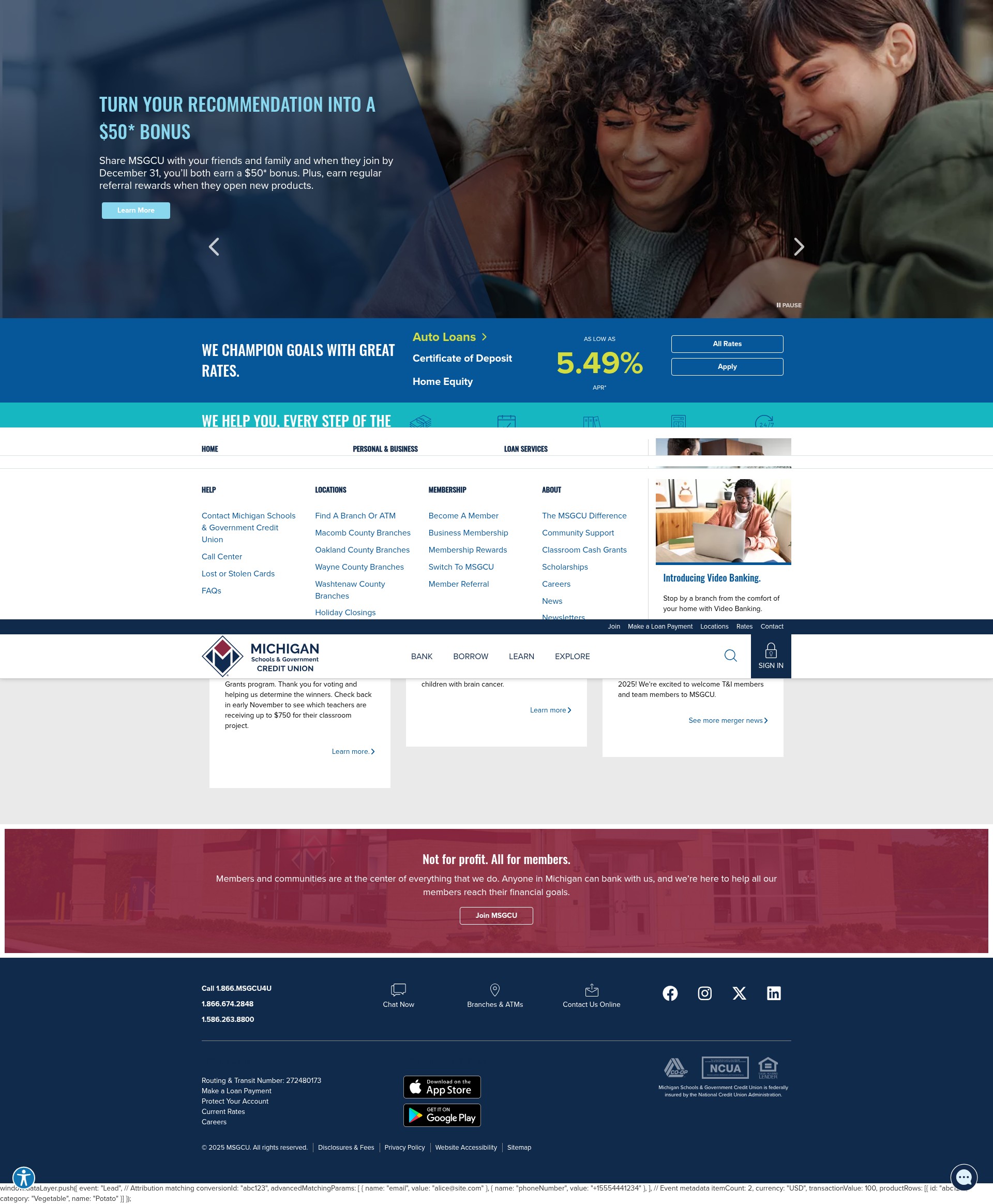 Screenshot of msgcu.org