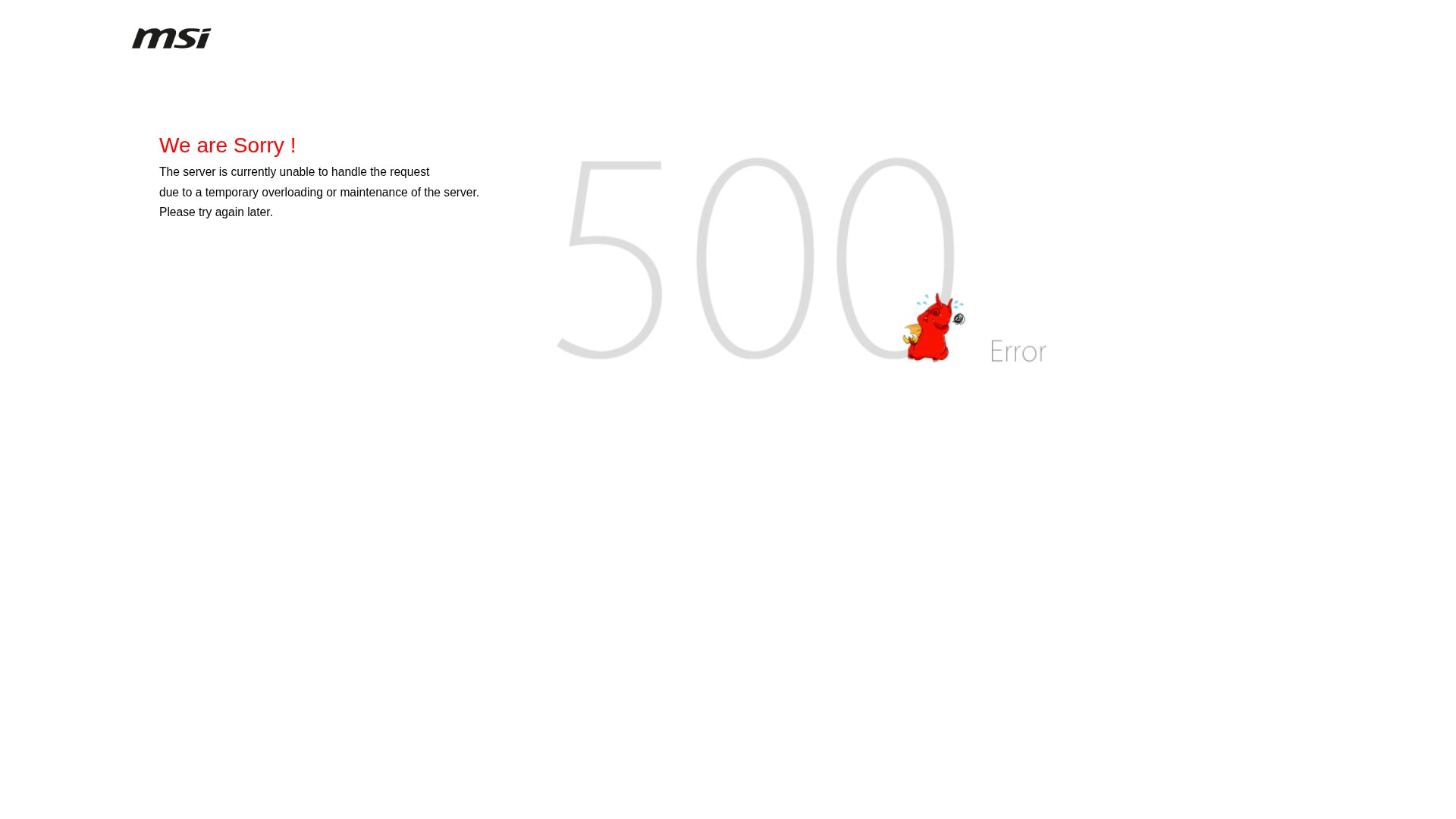 Screenshot of msi.com