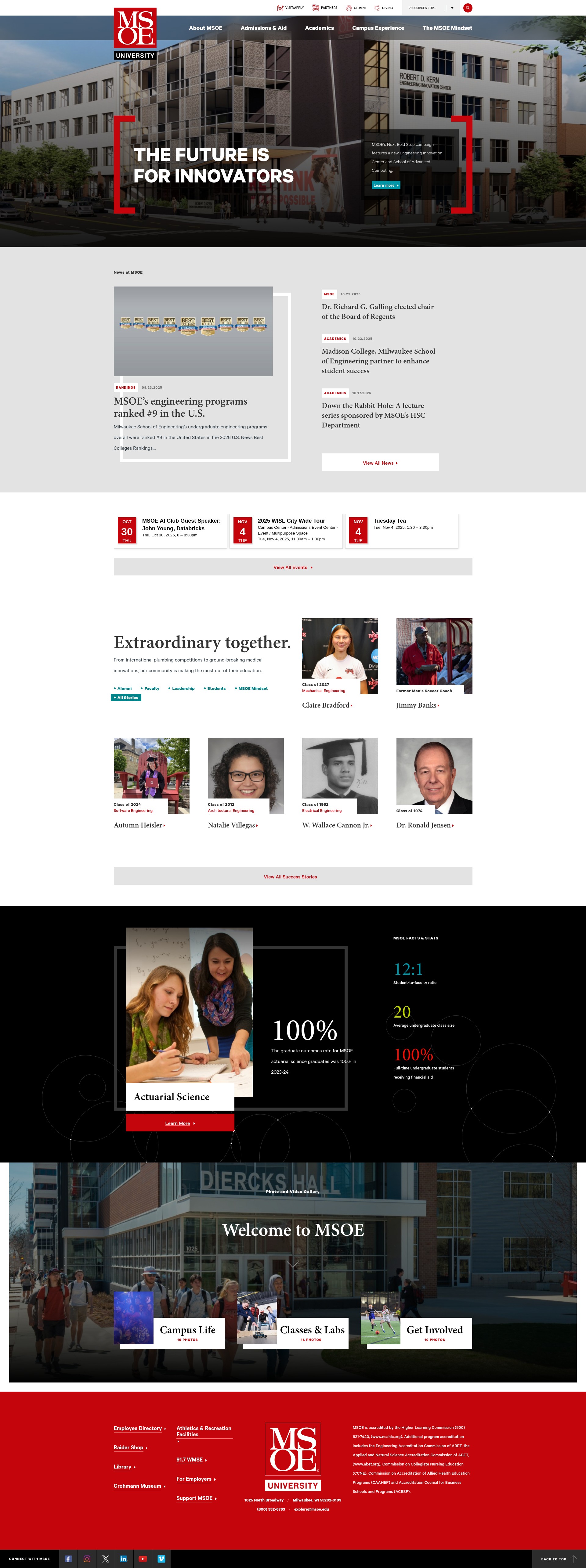Screenshot of msoe.edu