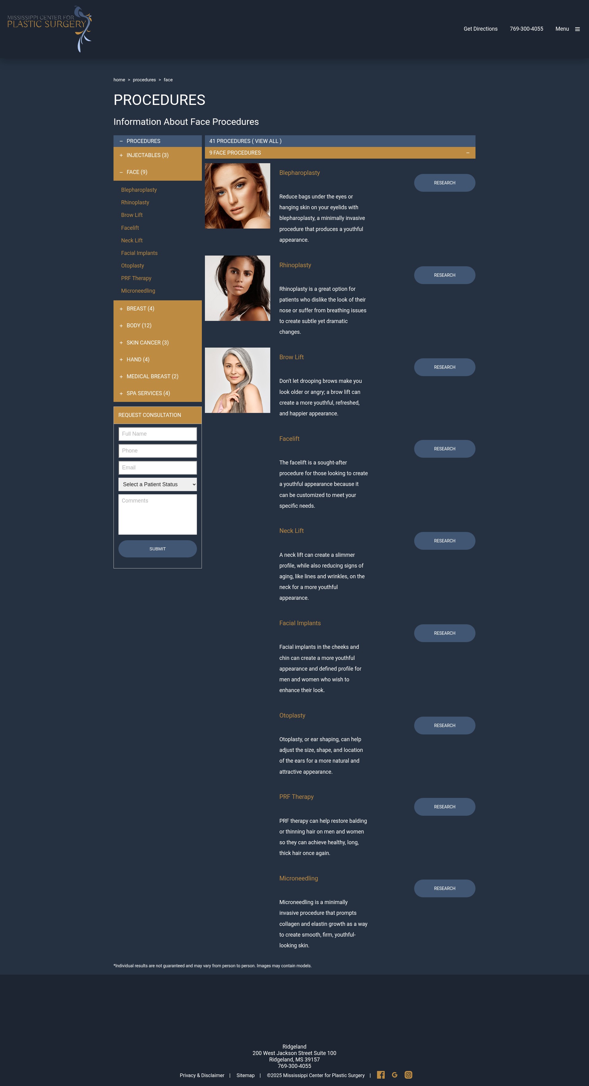 Screenshot of msplasticsurgeon.com