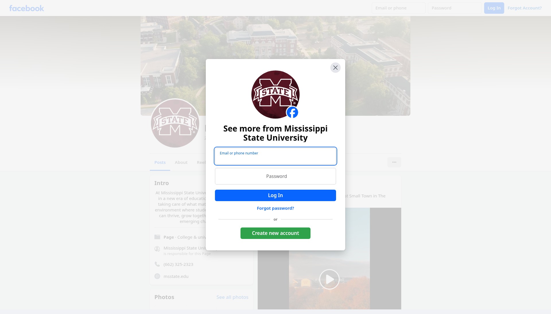 Screenshot of msstate.edu