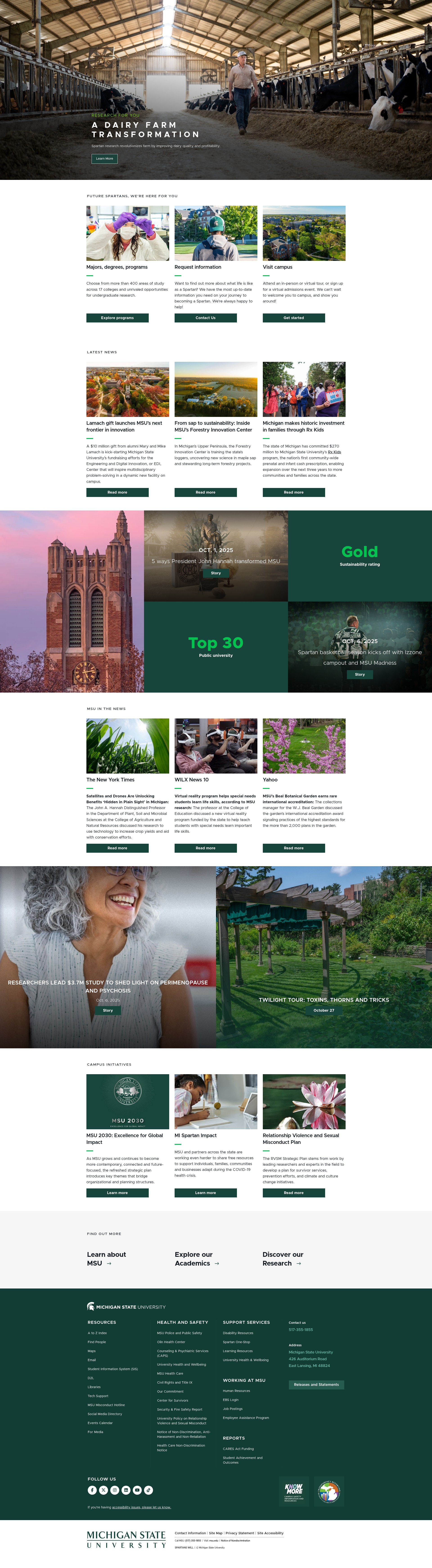 Screenshot of msu.edu