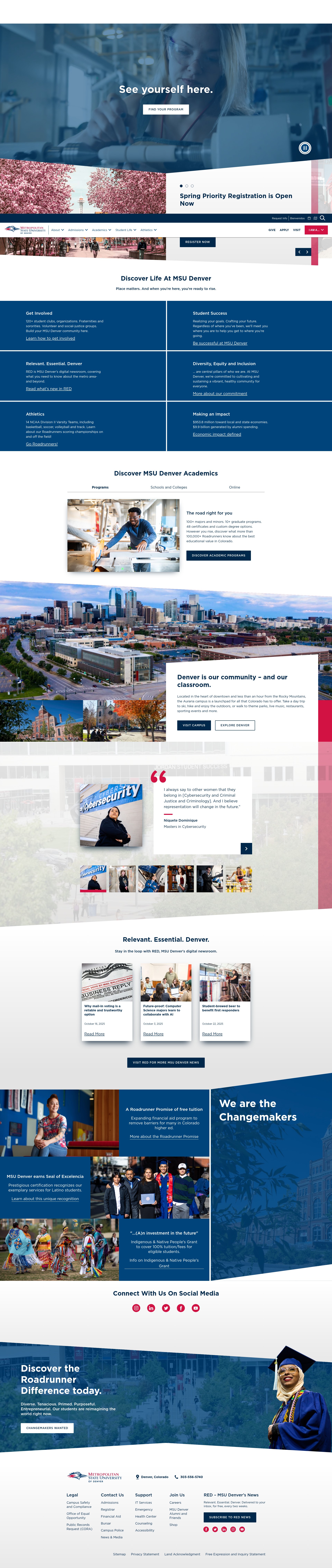 Screenshot of msudenver.edu