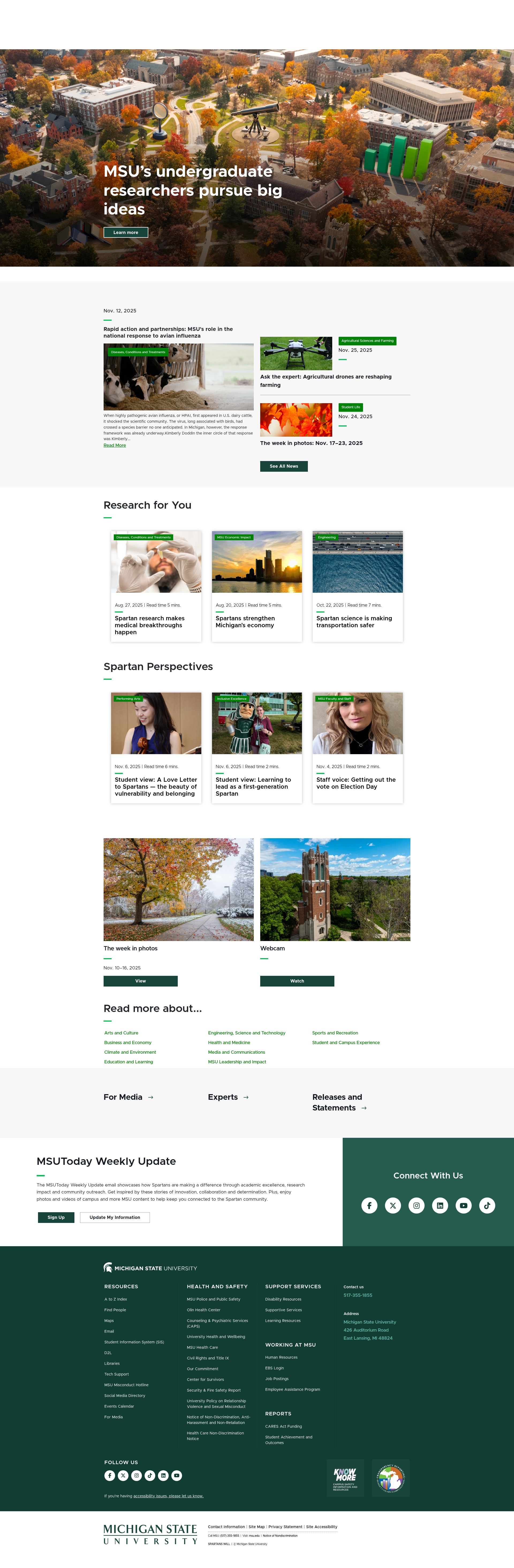 Screenshot of msutoday.msu.edu