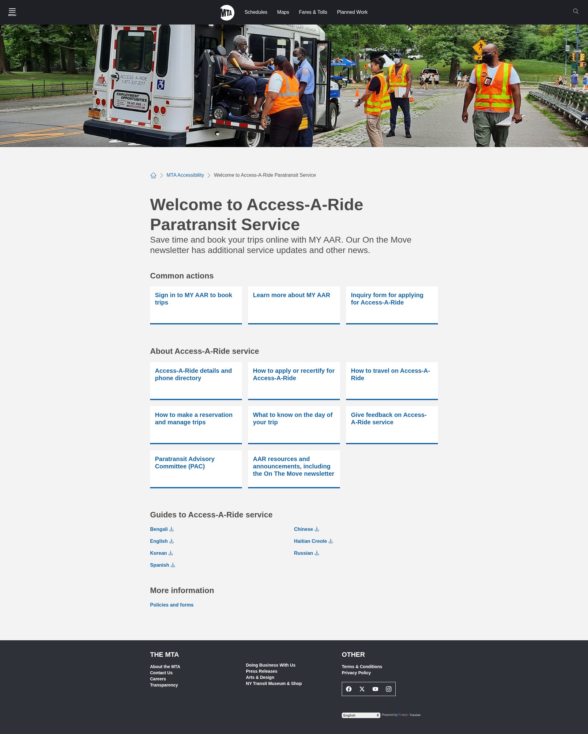 Screenshot of mta.info