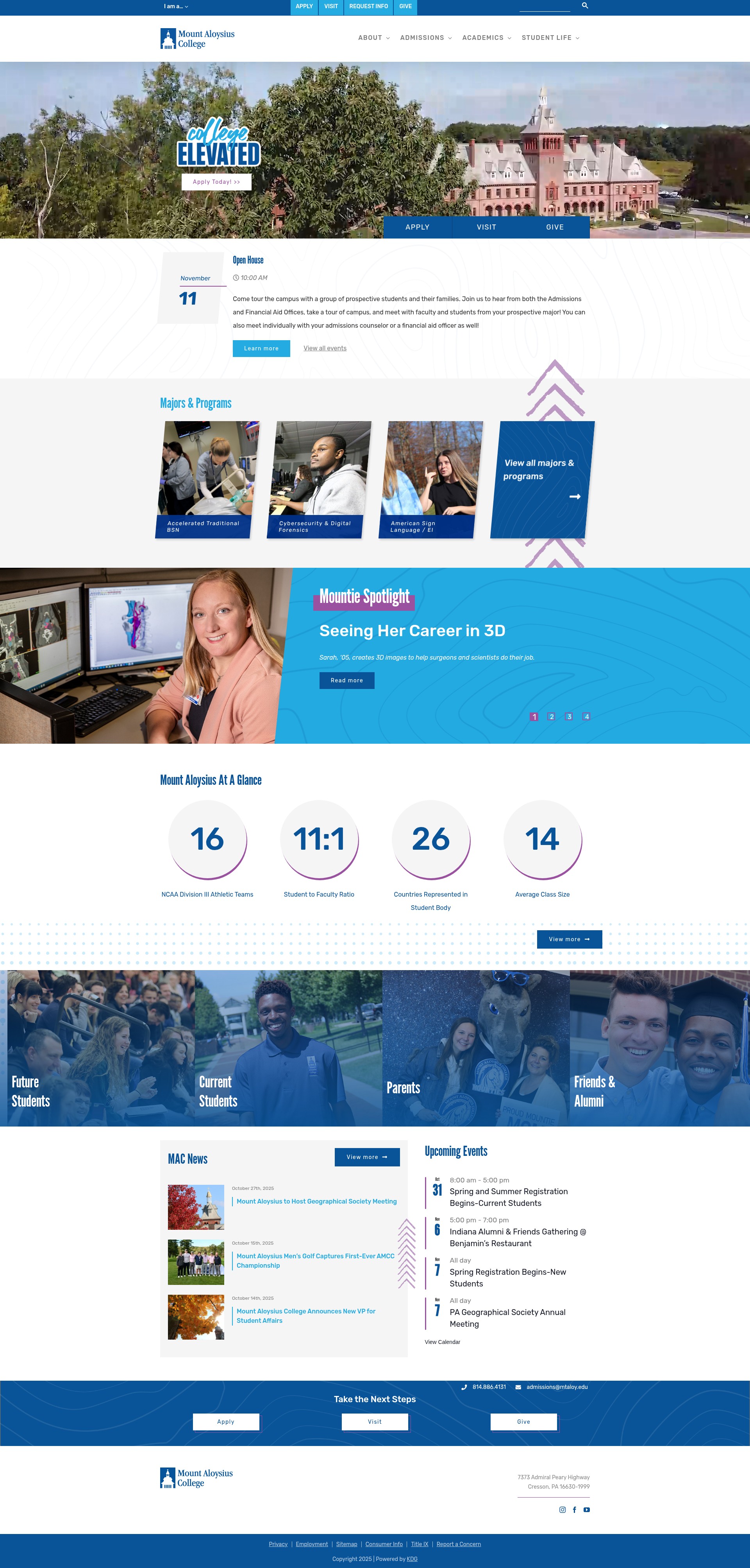 Screenshot of mtaloy.edu