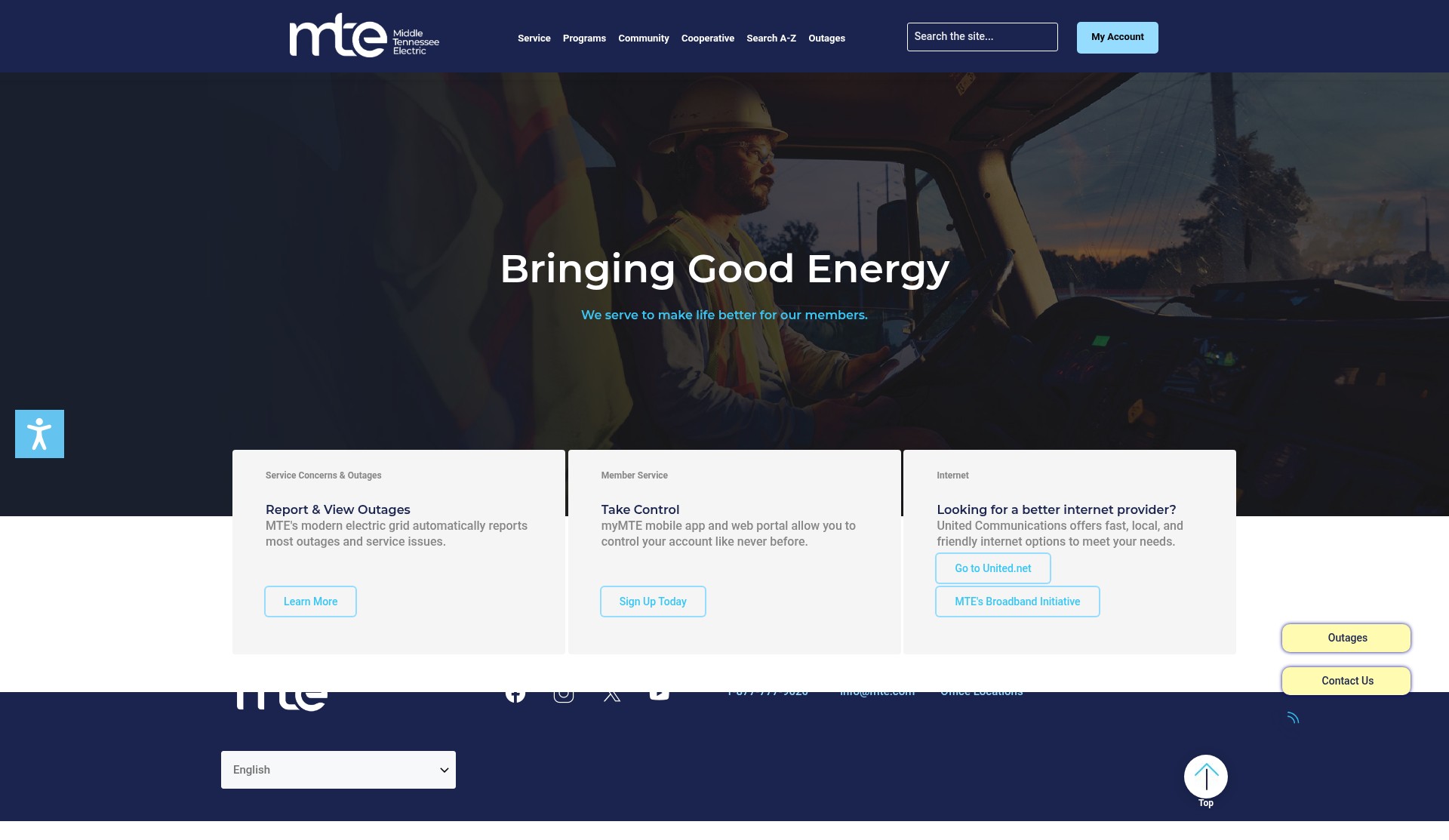 Screenshot of mte.com