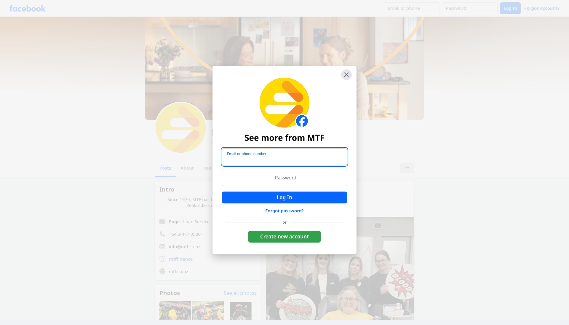 Screenshot of mtf.co.nz
