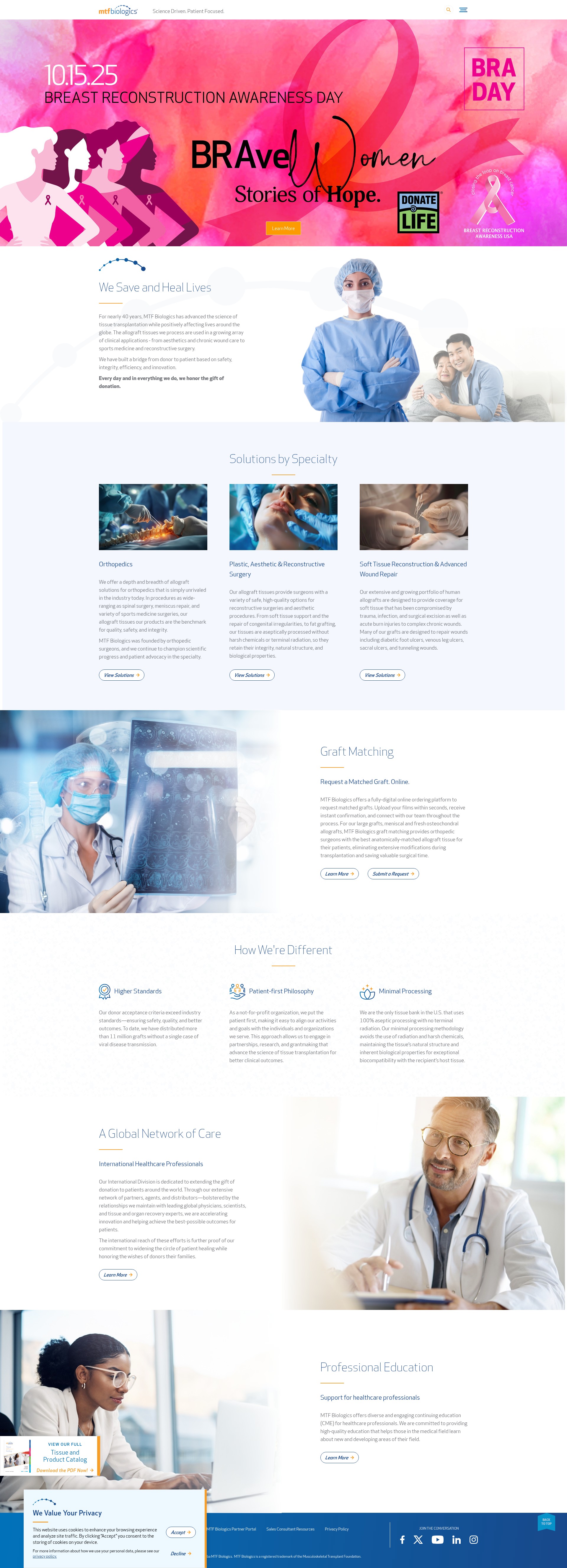 Screenshot of mtfbiologics.org