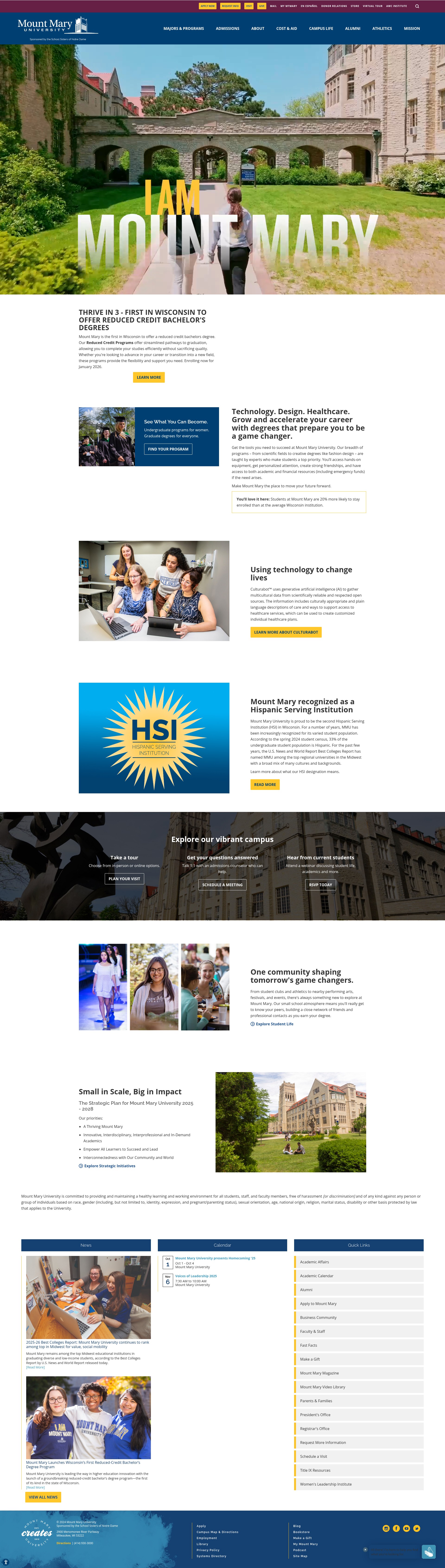 Screenshot of mtmary.edu