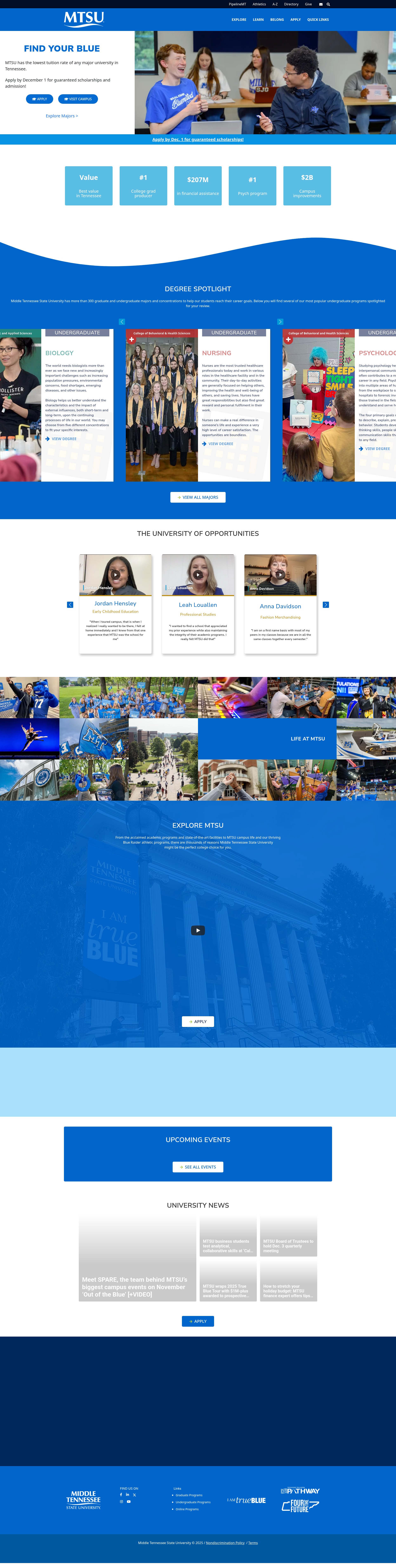 Screenshot of mtsu.edu