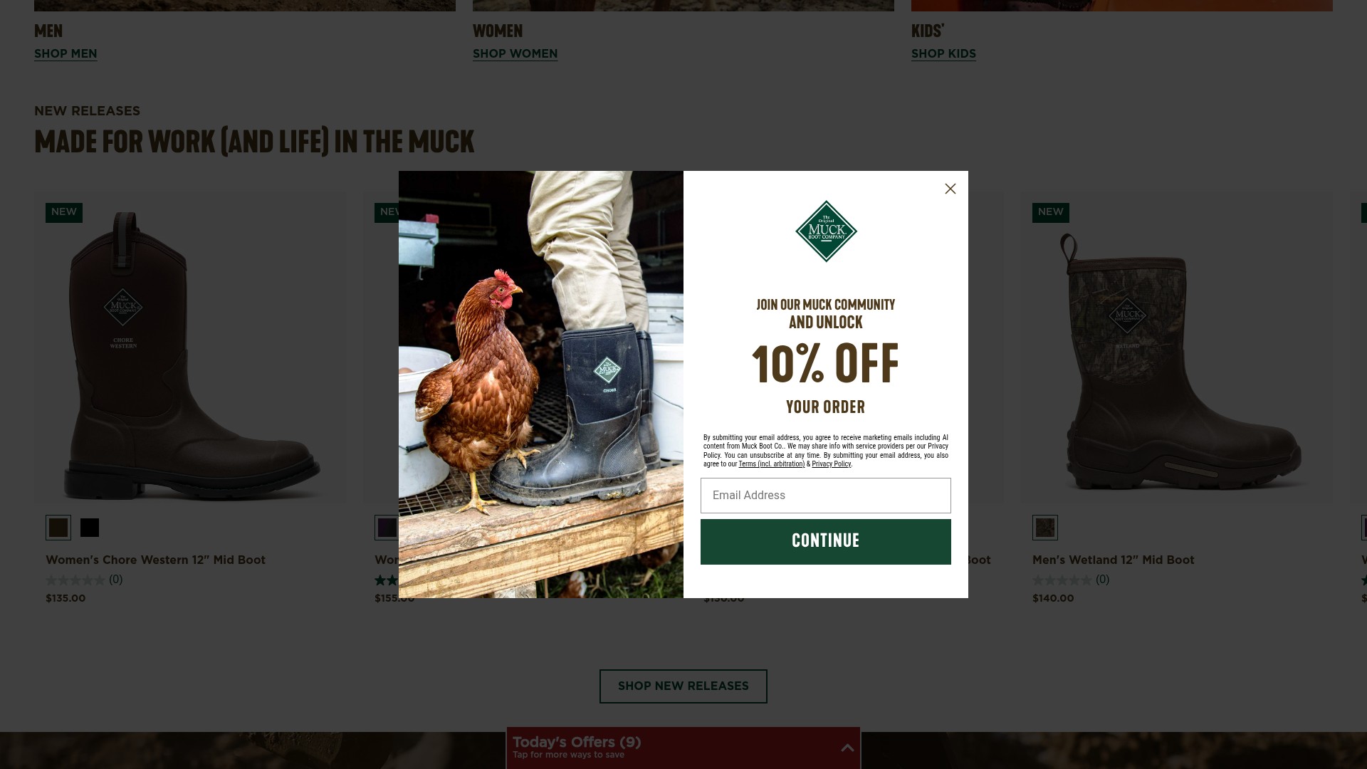 Screenshot of muckbootcompany.ca