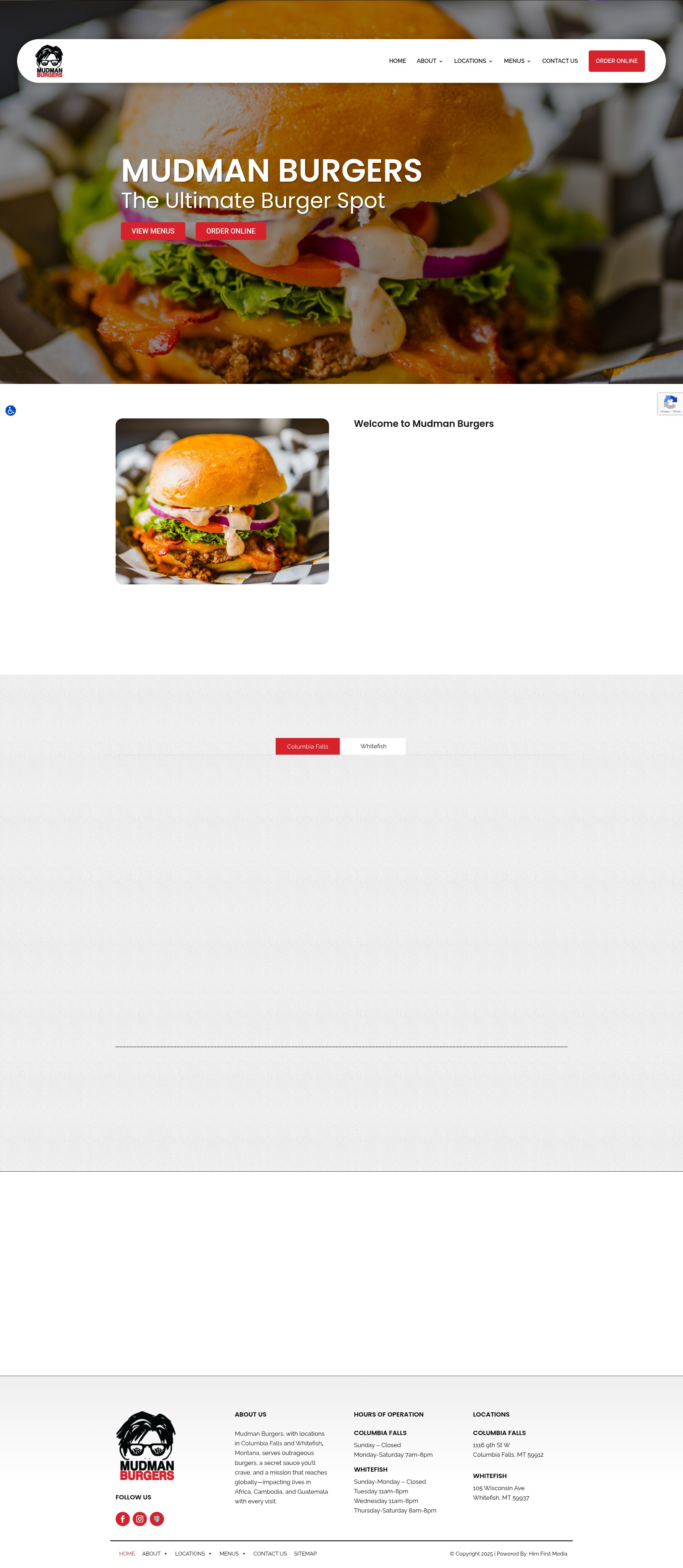 Screenshot of mudmanburgers.com