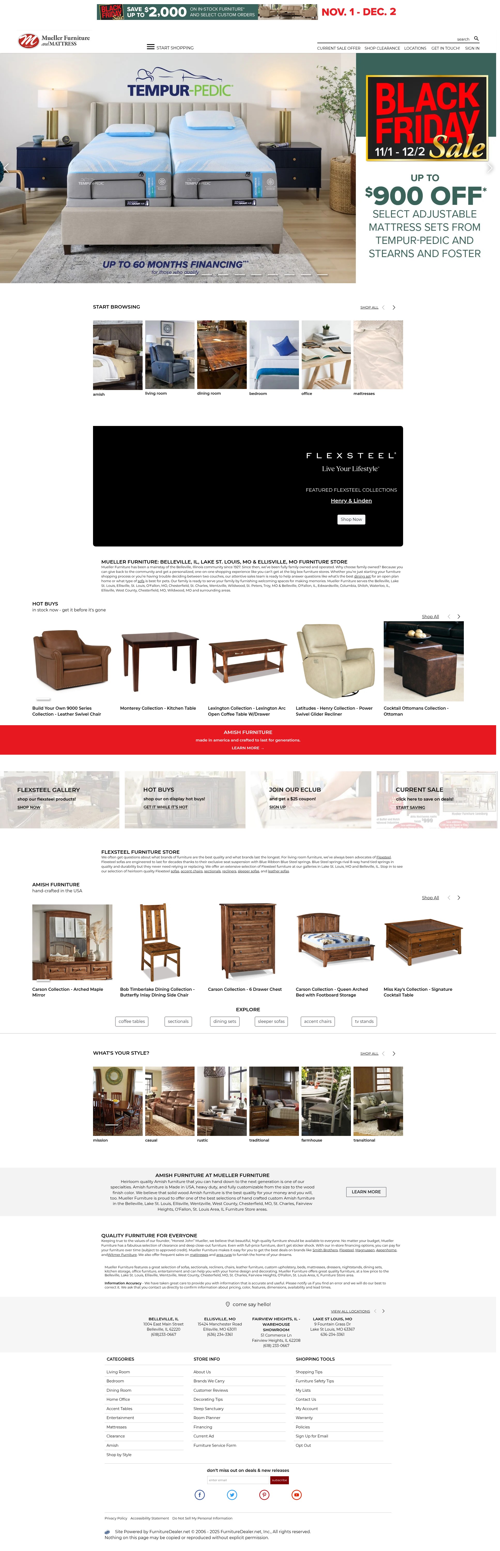 Screenshot of muellerfurniture.com
