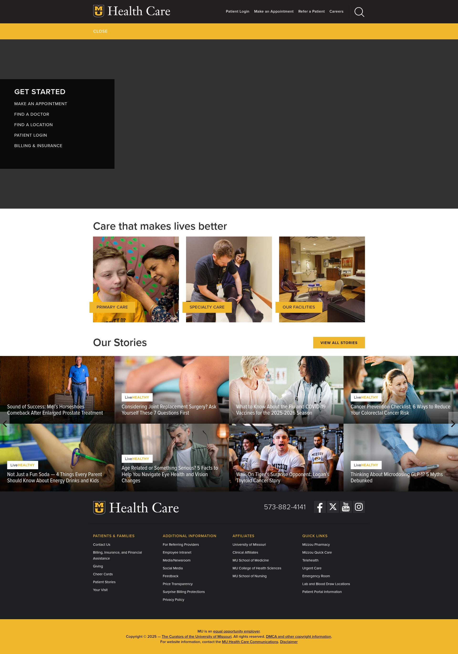 Screenshot of muhealth.org
