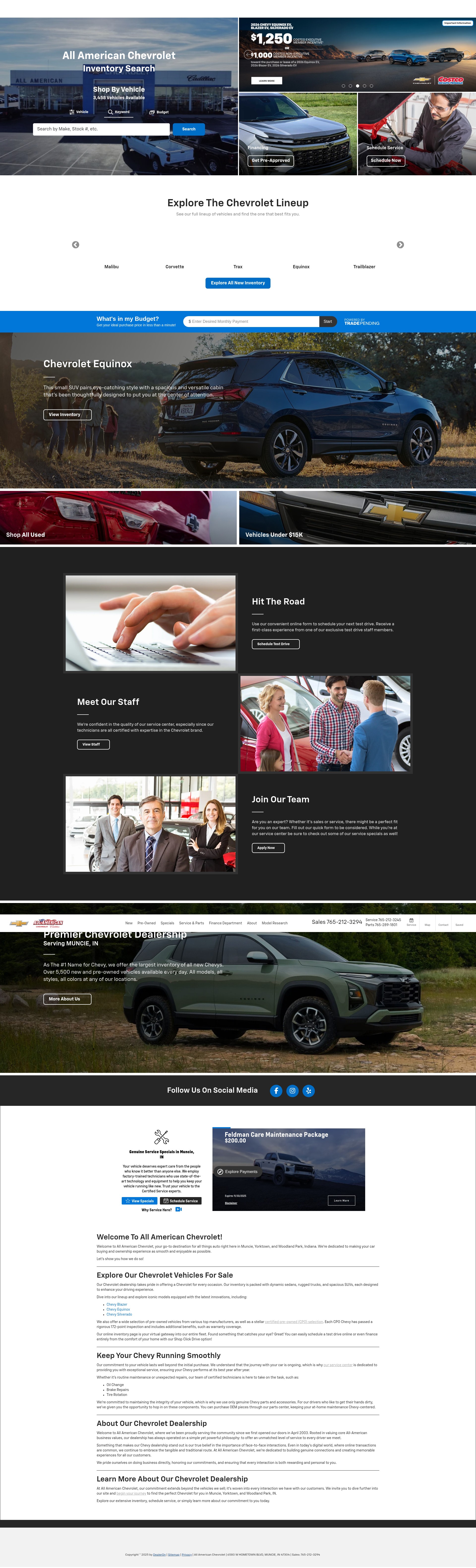 Screenshot of munciechevrolet.com