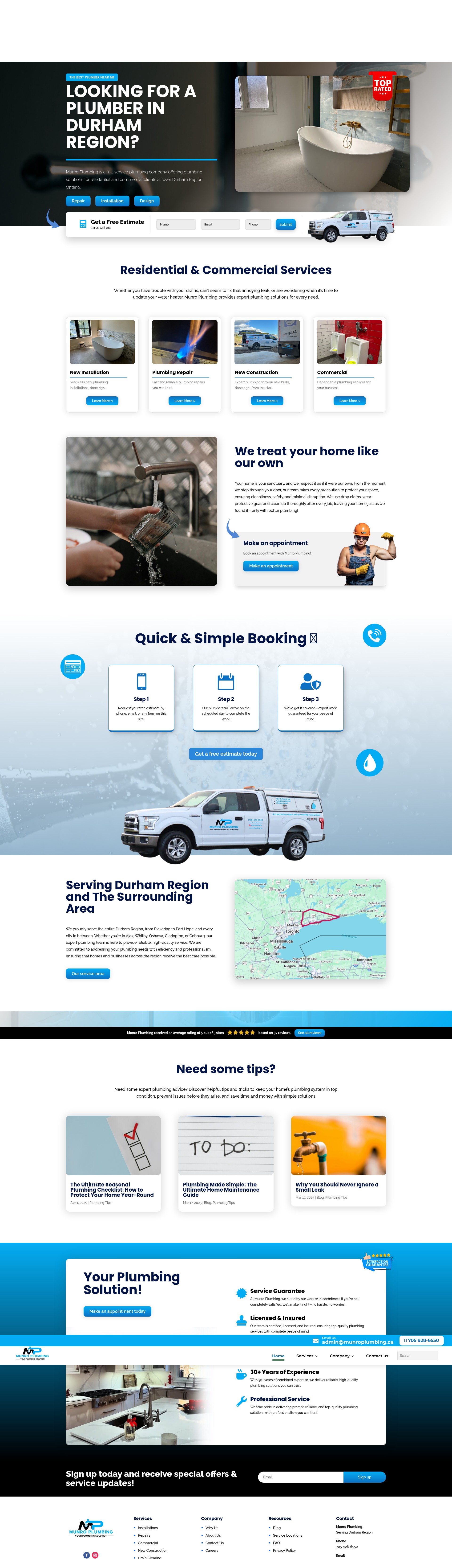 Screenshot of munroplumbing.ca