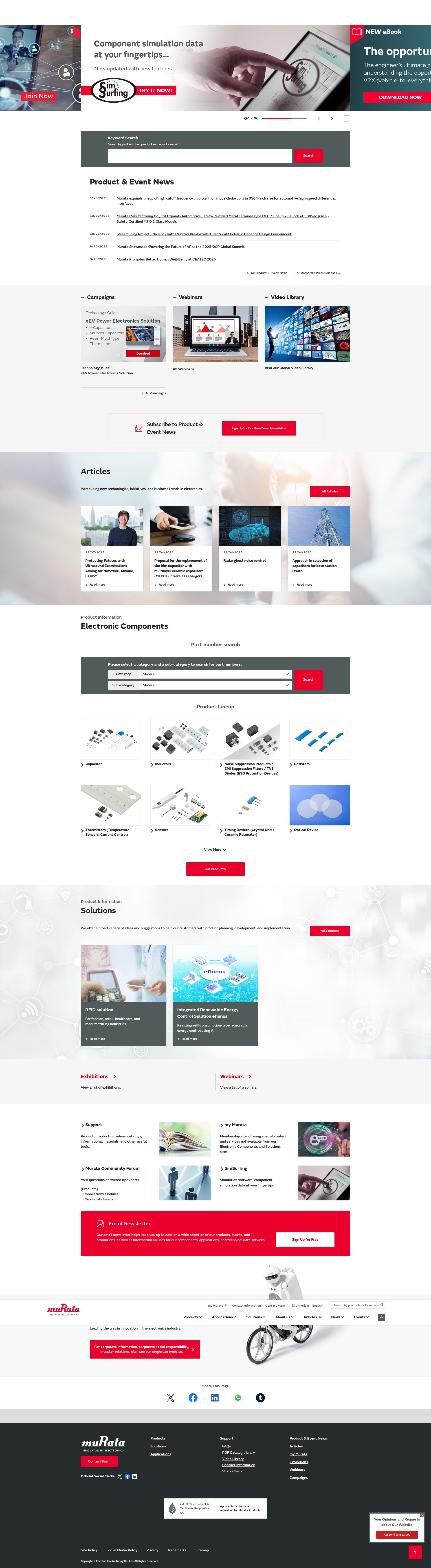 Screenshot of murata.com