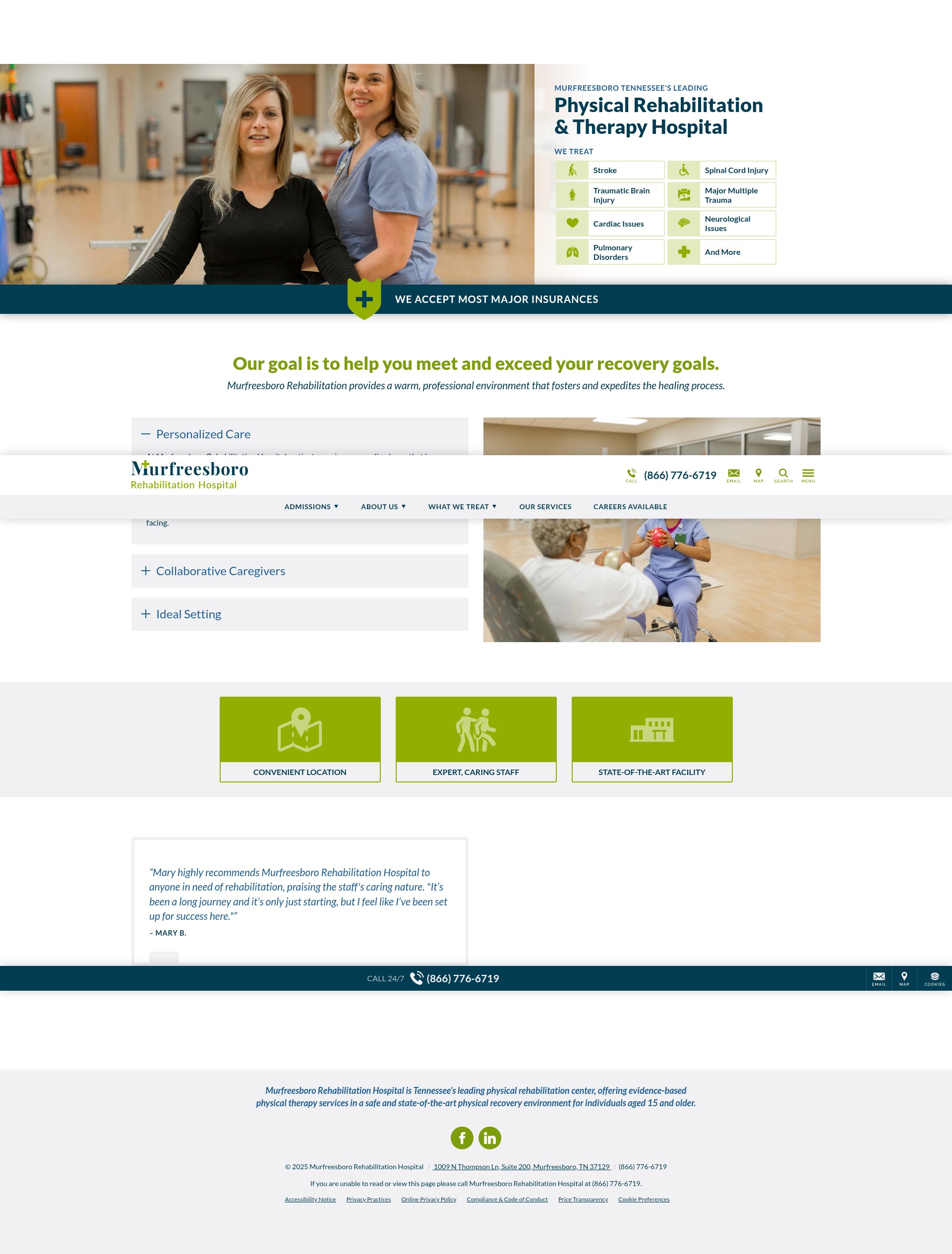 Screenshot of murfreesbororehabilitation.com