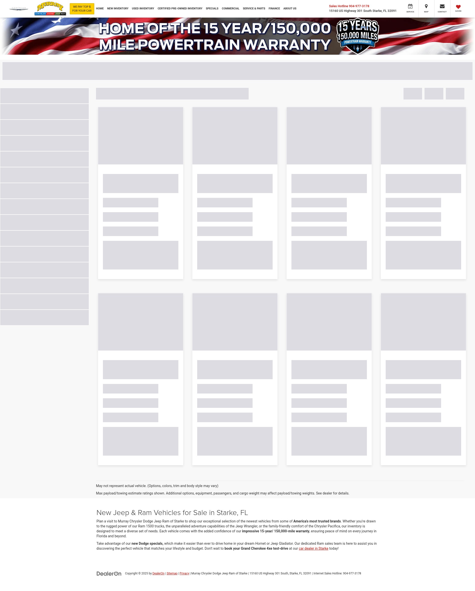 Screenshot of murraychryslerdodgejeepram.com