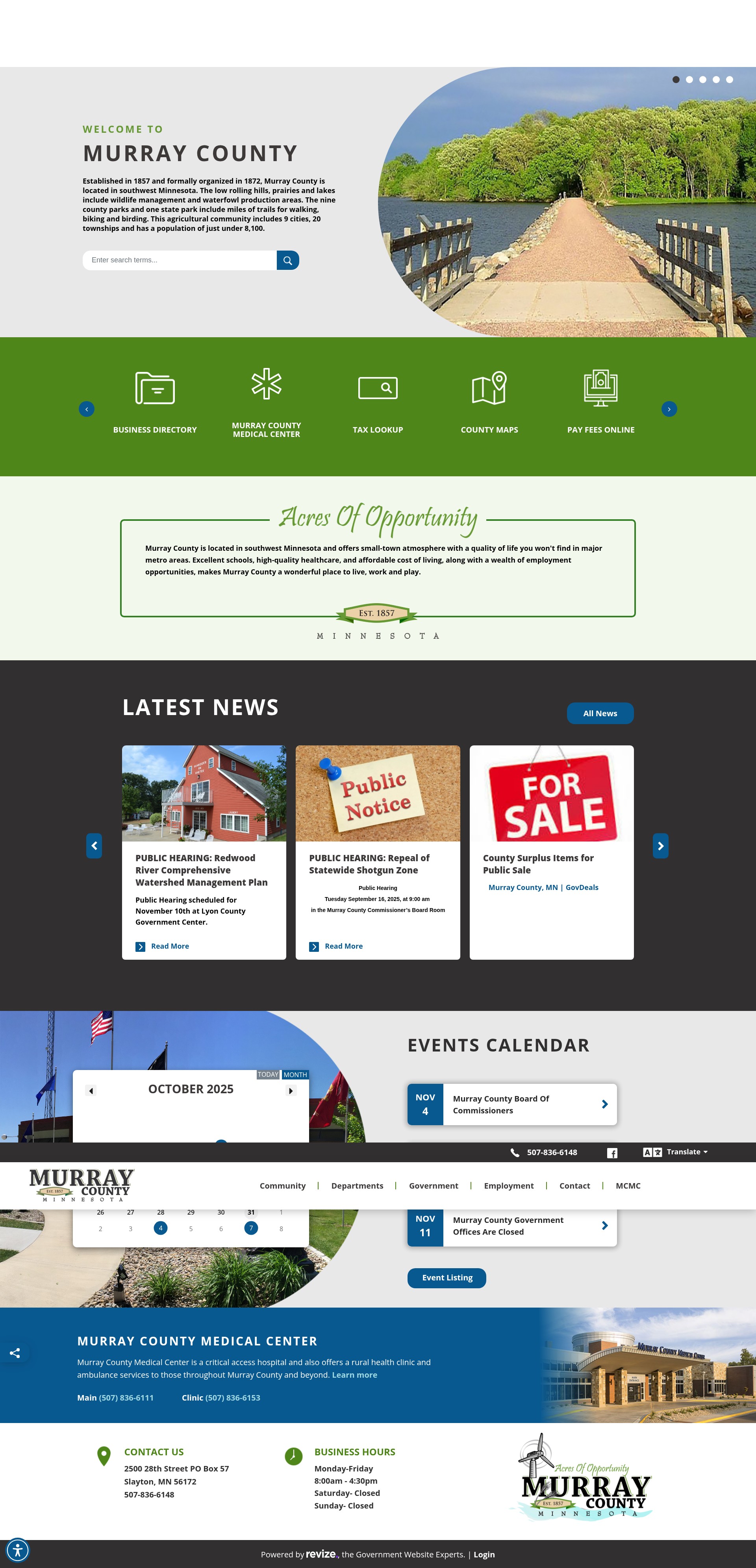 Screenshot of murraycountymn.com