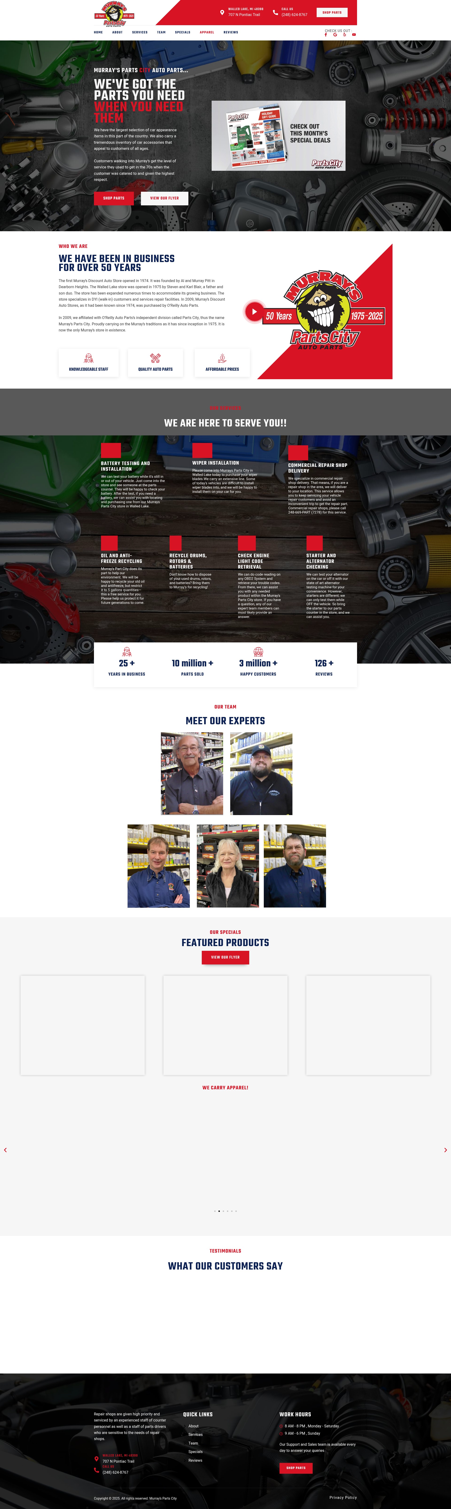 Screenshot of murrayspartscity.com
