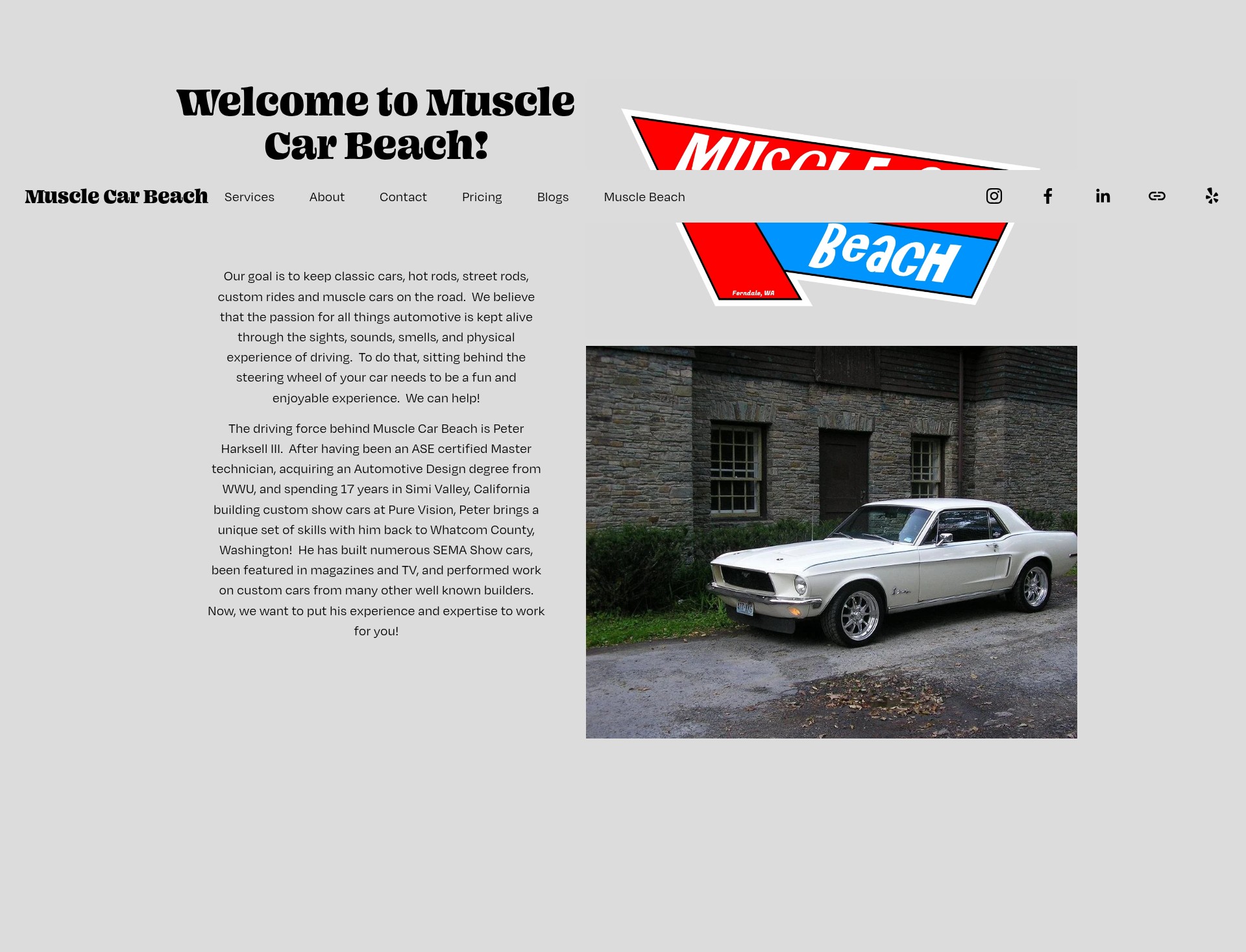 Screenshot of musclecarbeach.net