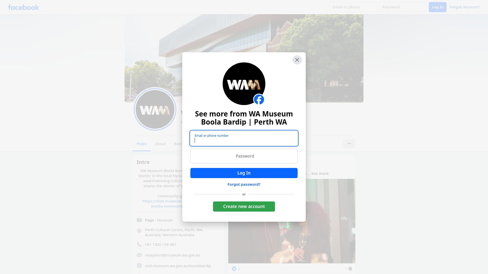 Screenshot of museum.wa.gov.au