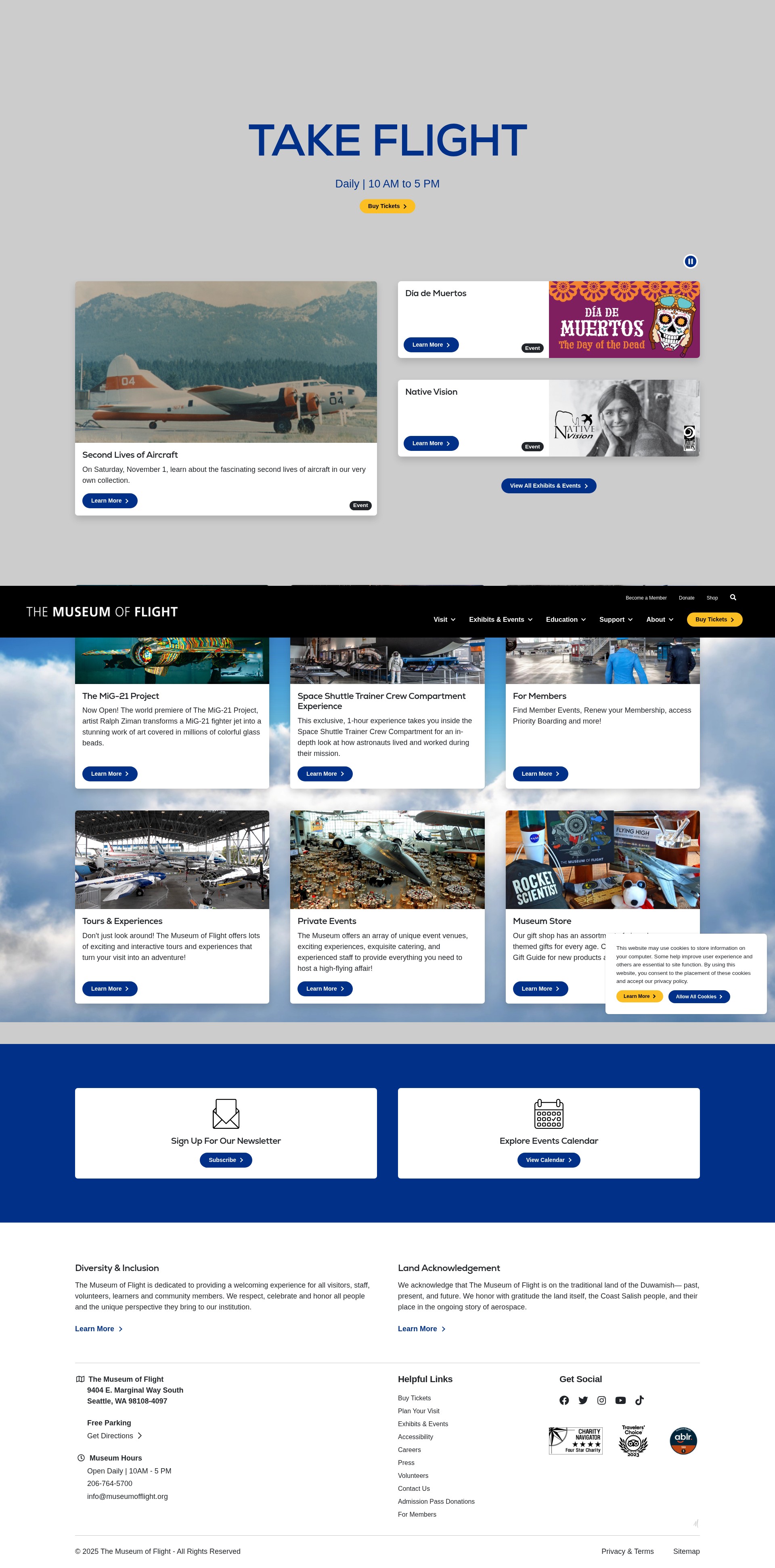 Screenshot of museumofflight.org