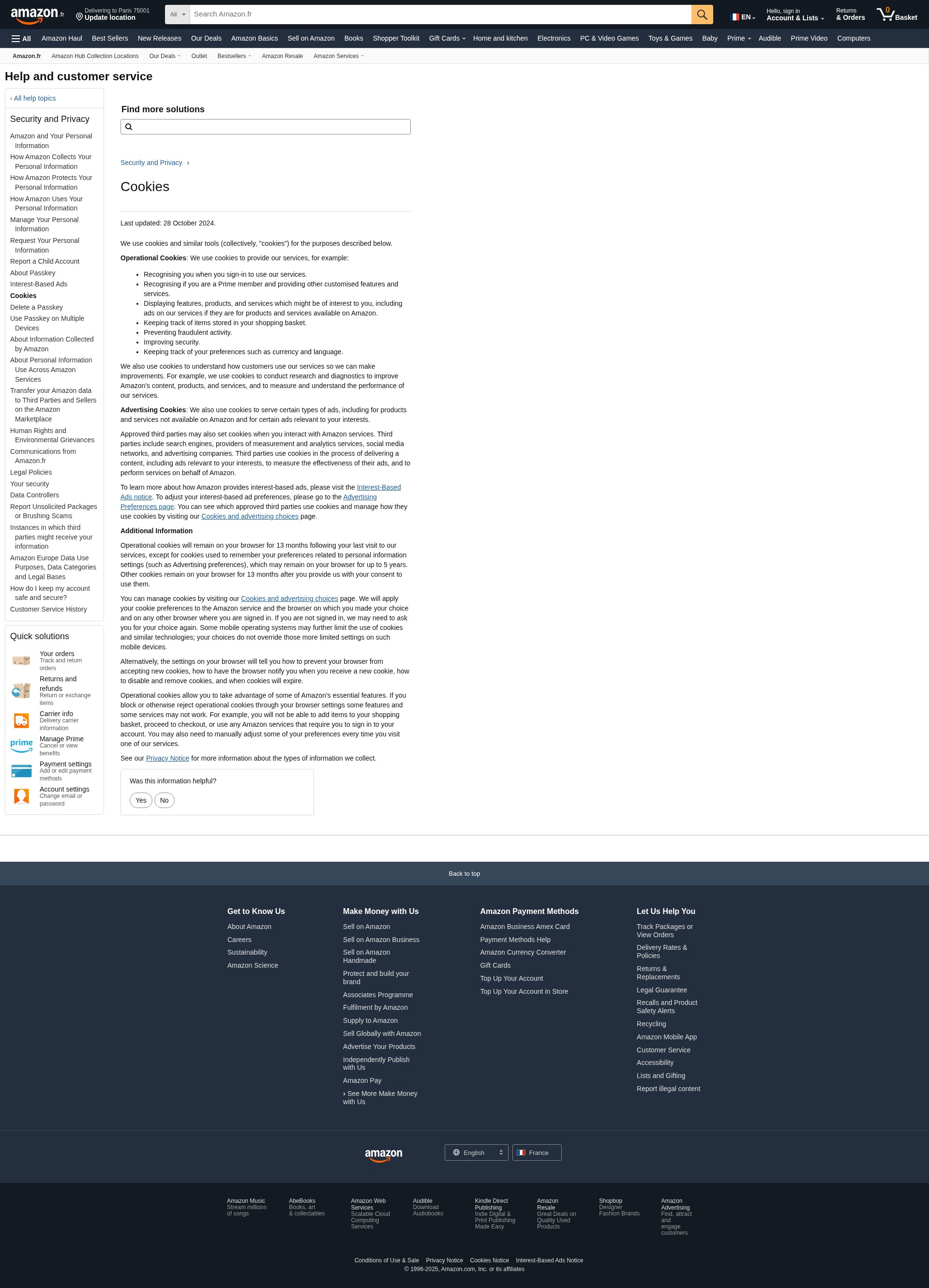 Screenshot of music.amazon.fr
