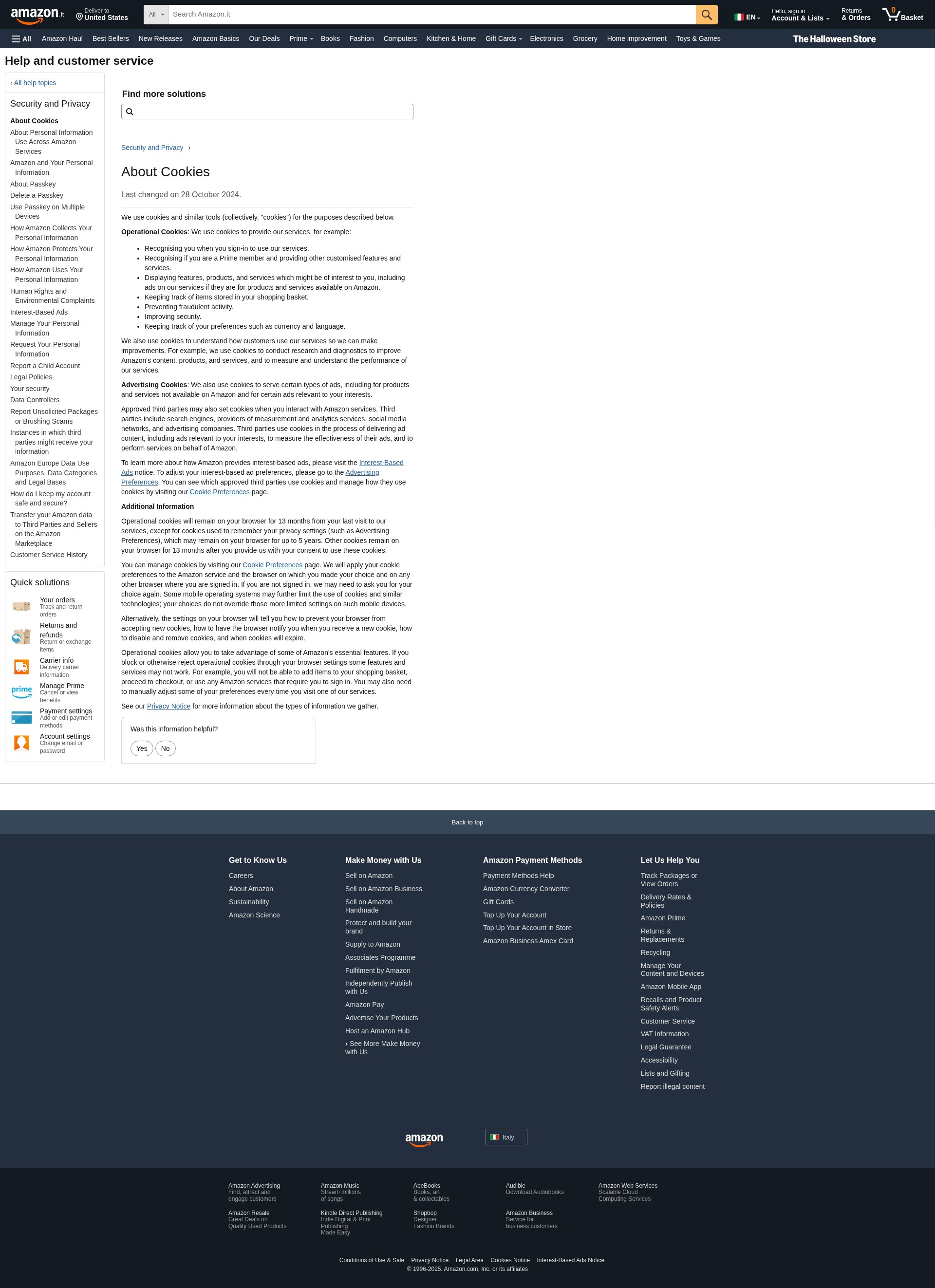 Screenshot of music.amazon.it