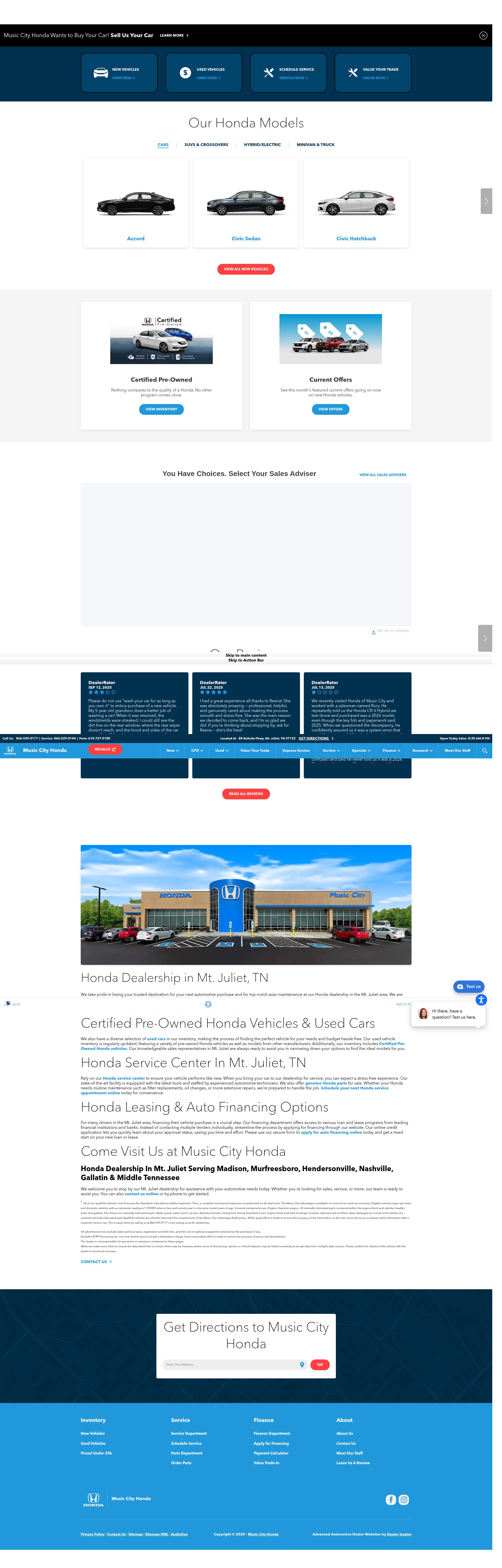 Screenshot of musiccityhonda.com