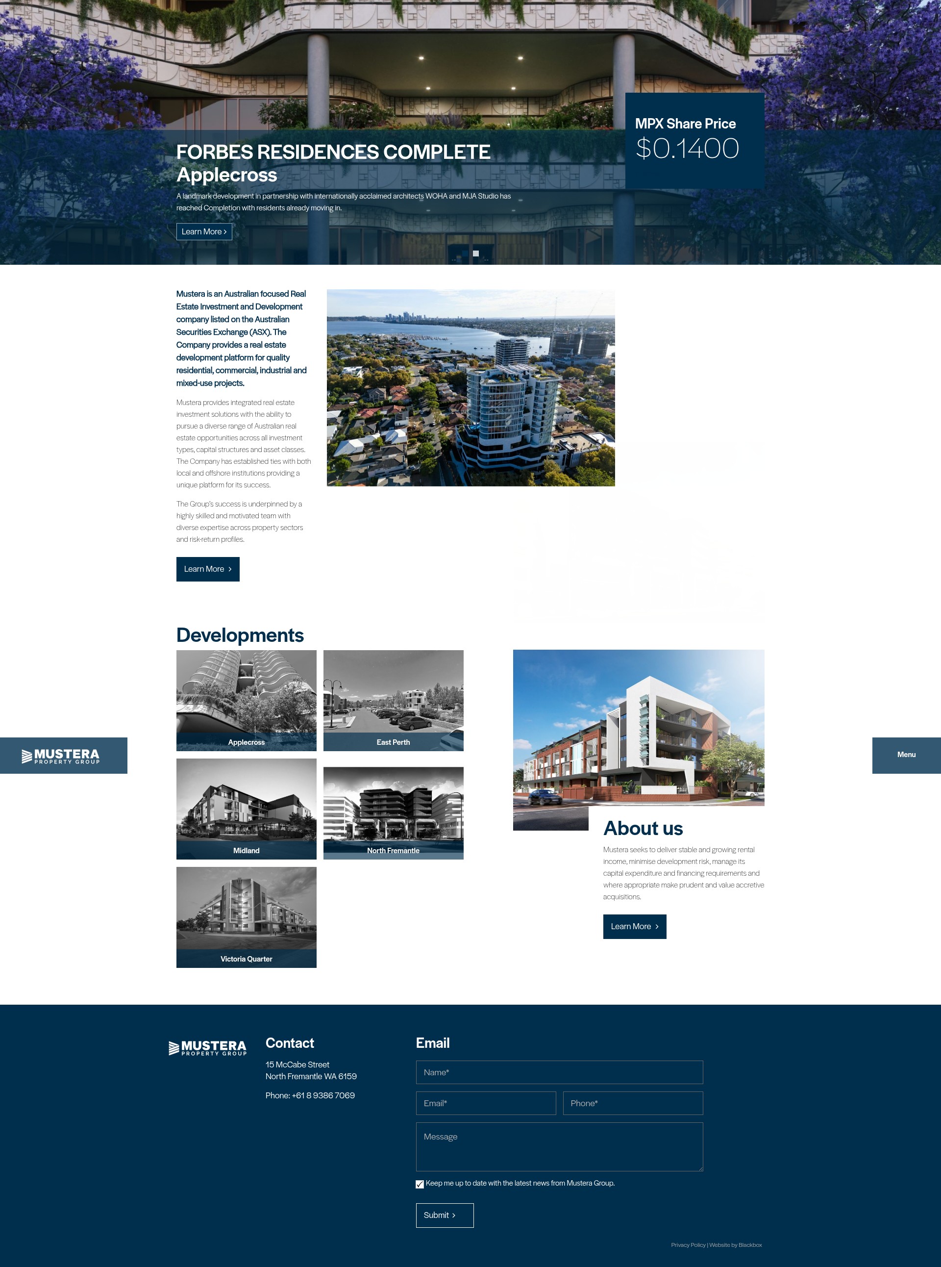 Screenshot of mustera.com.au