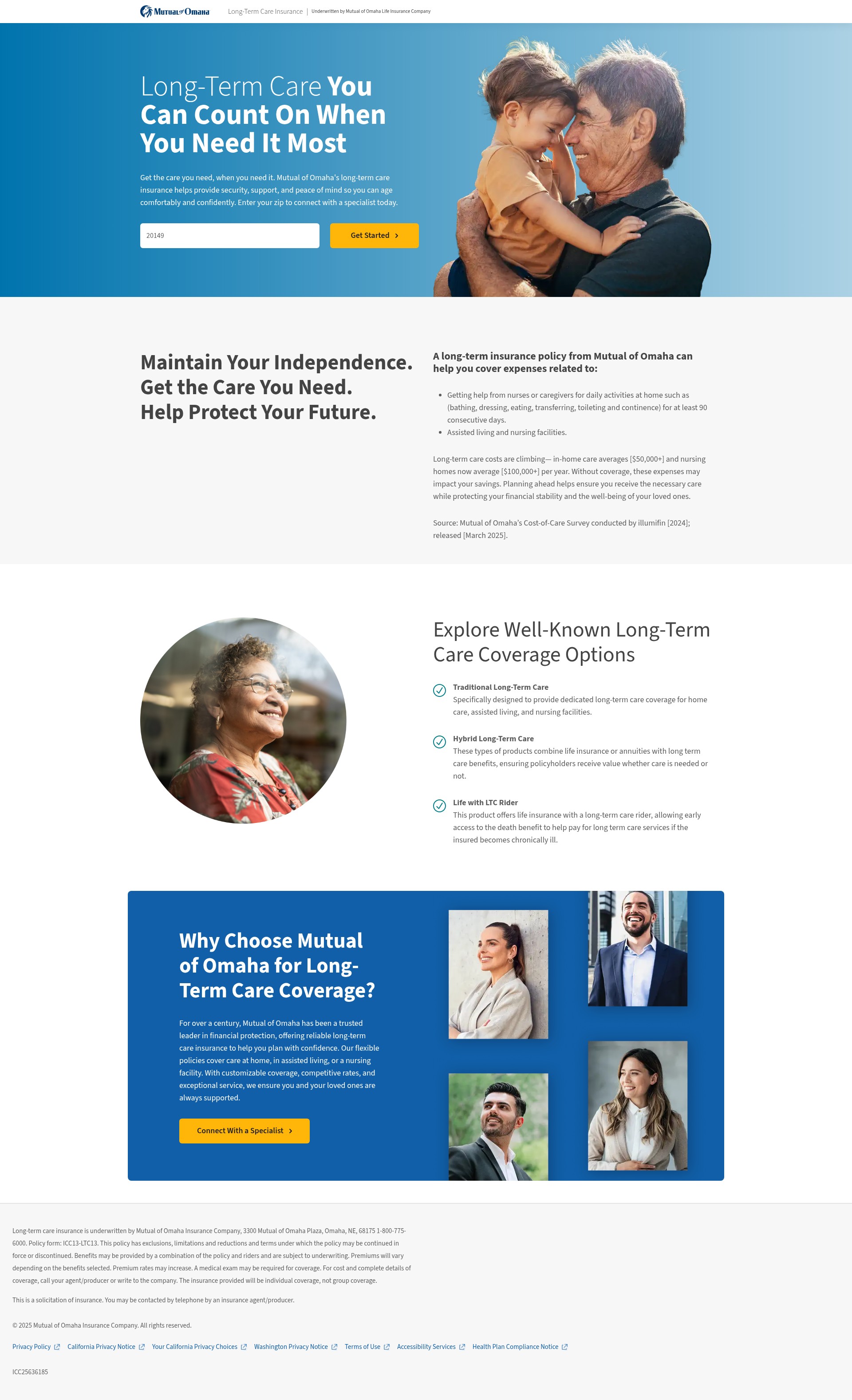 Screenshot of mutualofomahalongtermcare.com