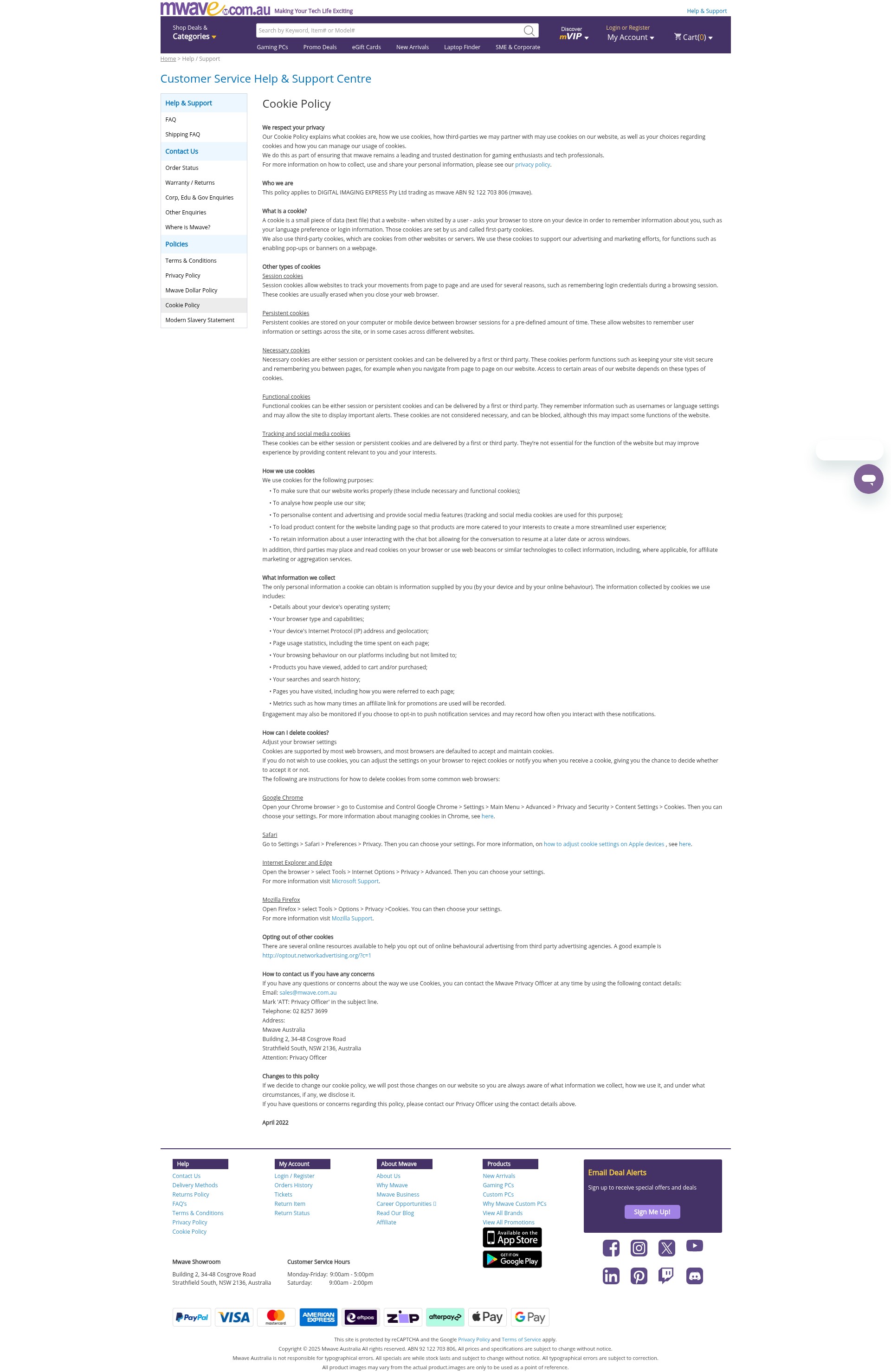 Screenshot of mwave.com.au