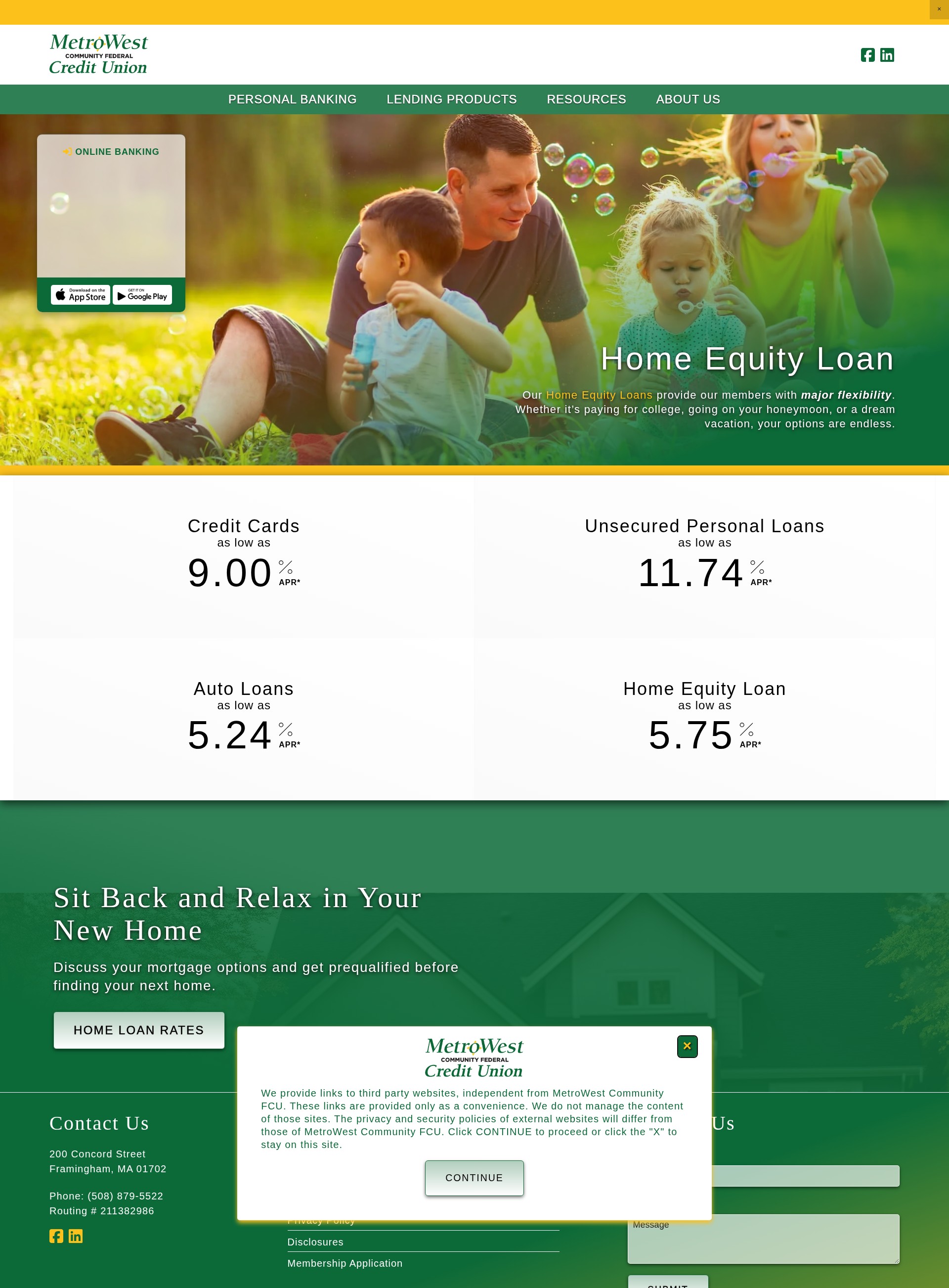 Screenshot of mwcfcu.com