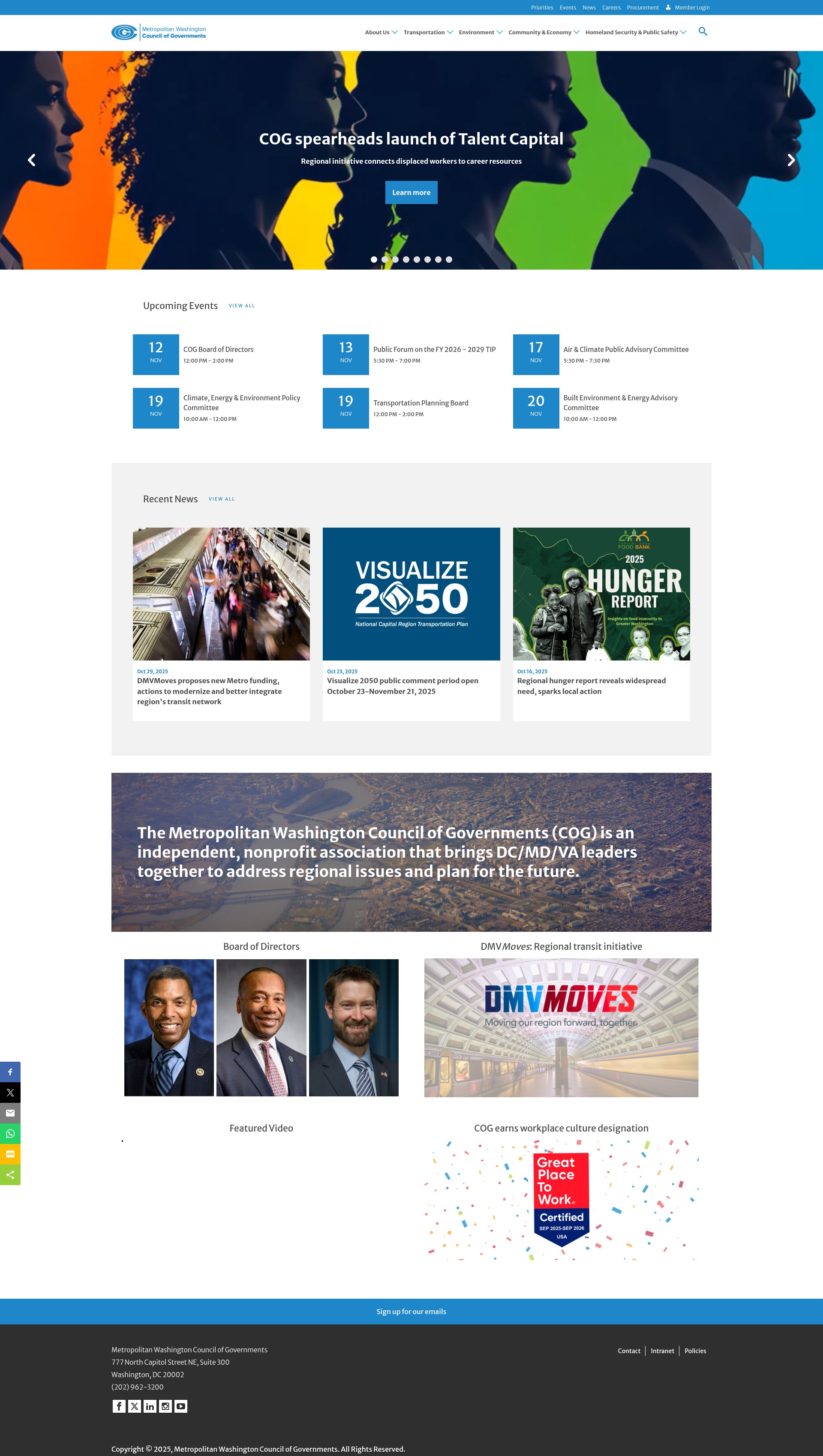 Screenshot of mwcog.org