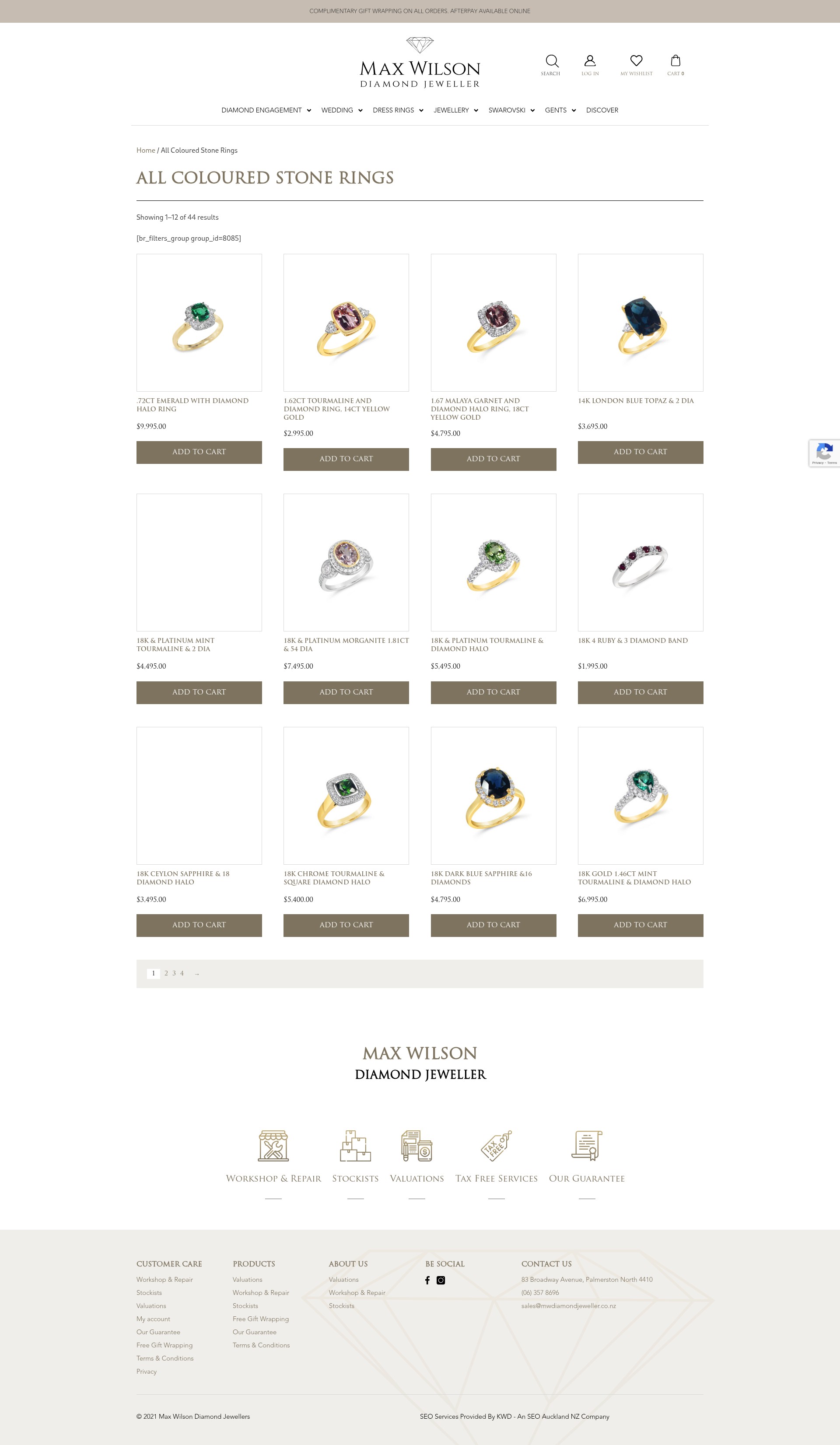 Screenshot of mwdiamondjeweller.co.nz