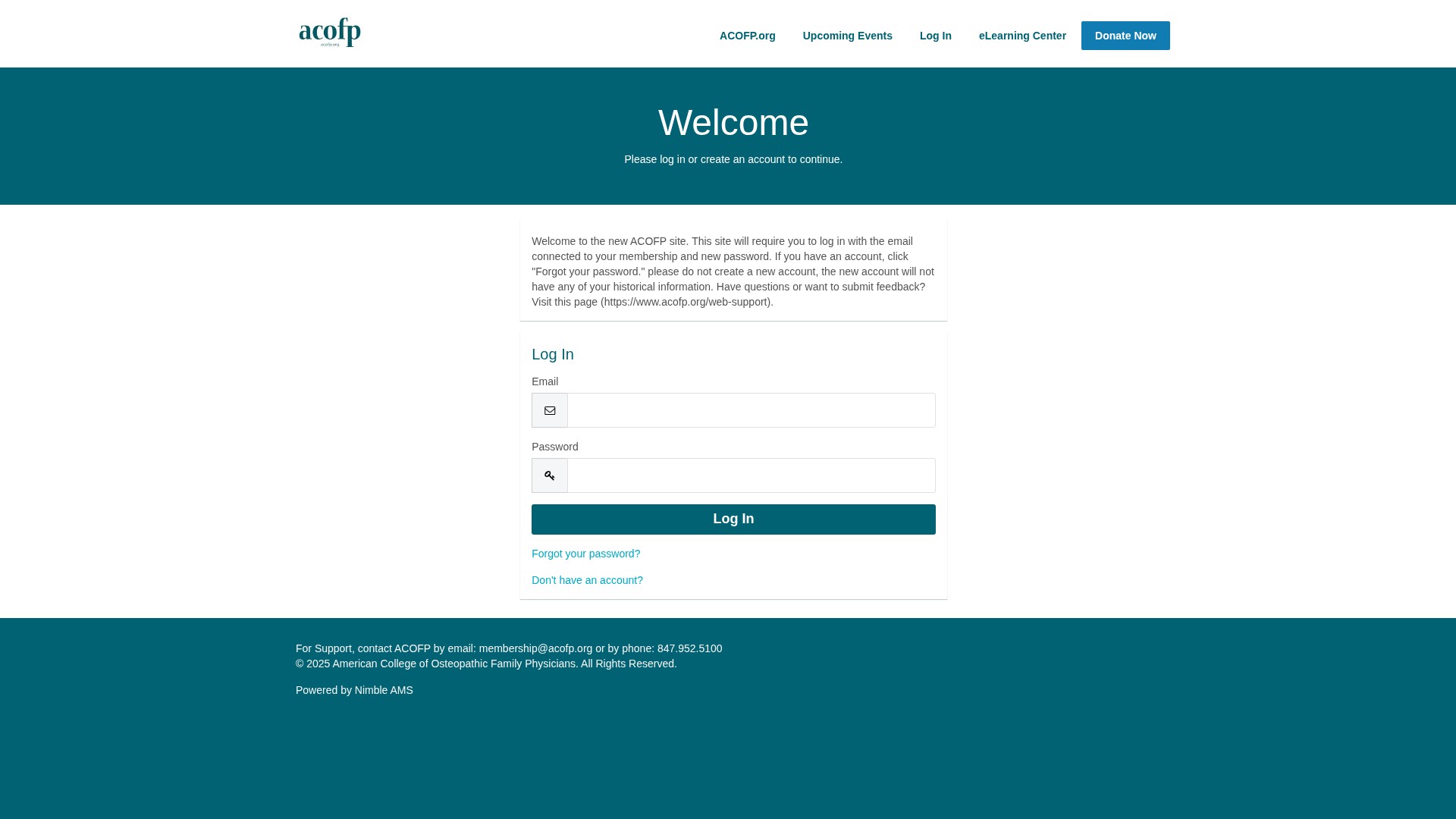 Screenshot of my.acofp.org