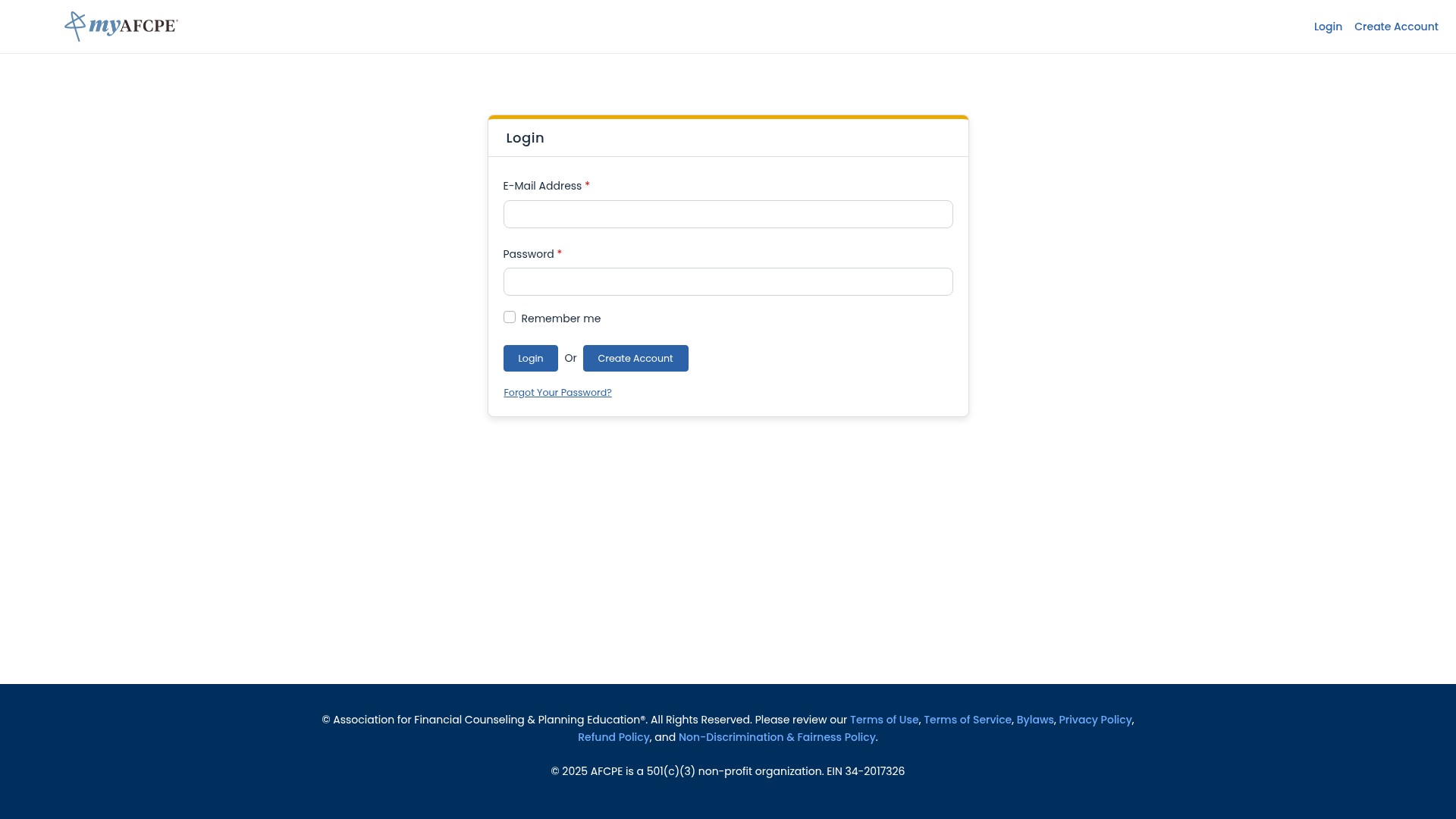 Screenshot of my.afcpe.org