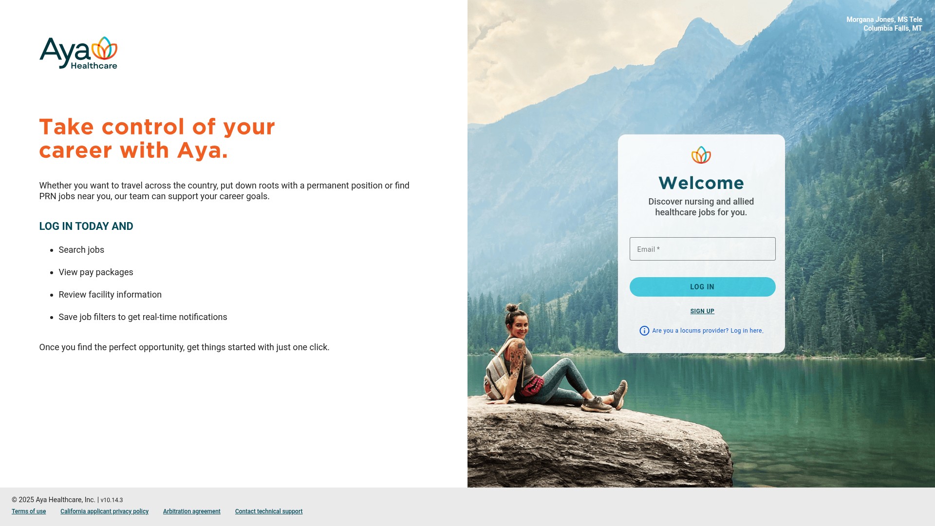 Screenshot of my.ayahealthcare.com