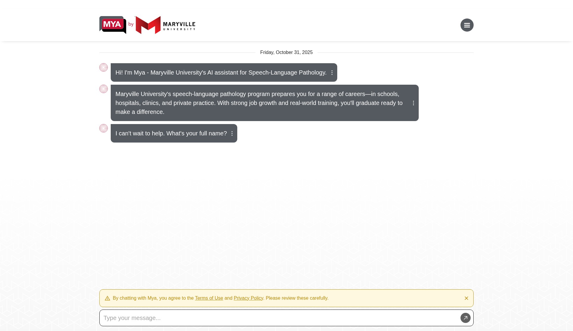 Screenshot of mya.maryville.edu