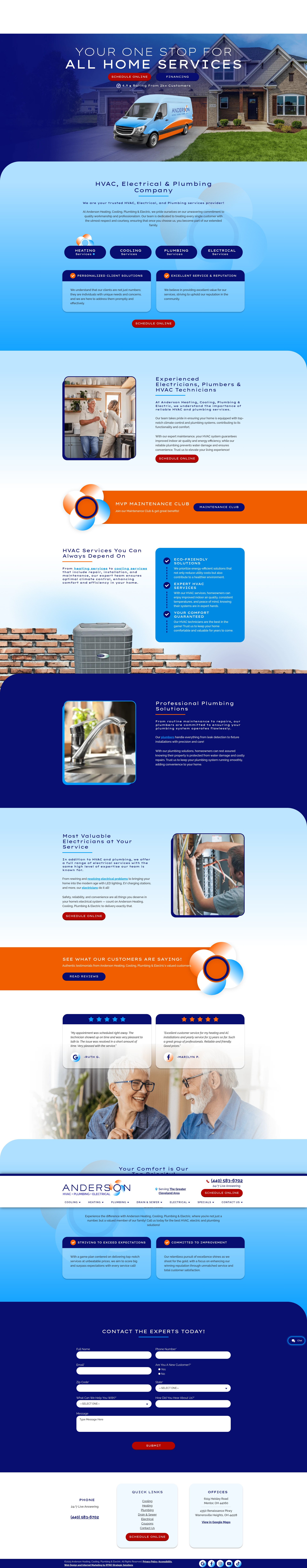 Screenshot of myandersonhvac.com